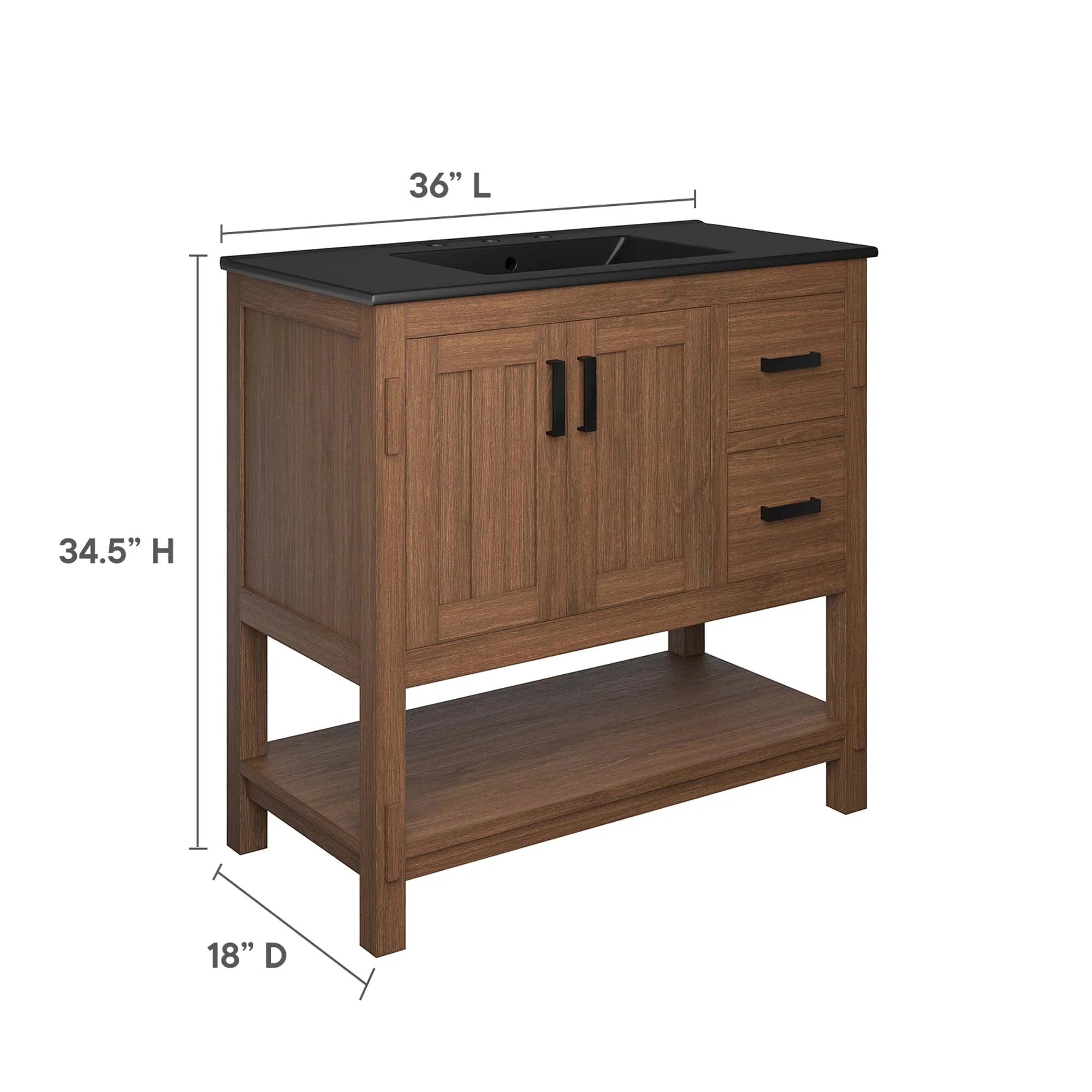 Meuble-lavabo de salle de bain en bois Ashlyn inclus