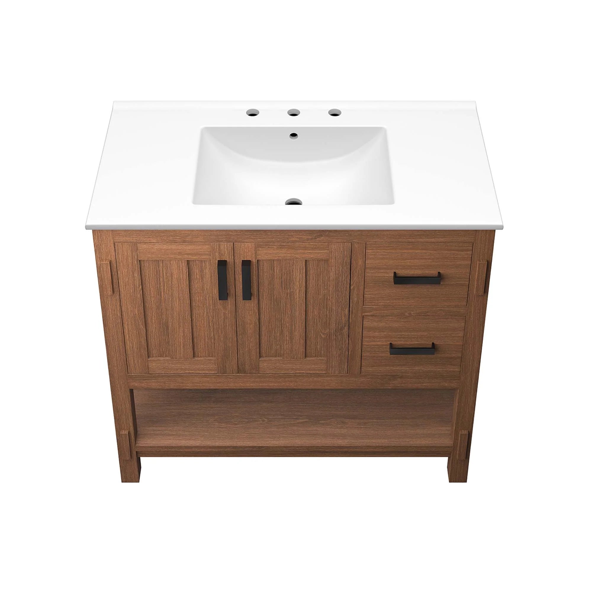 Meuble-lavabo de salle de bain en bois Ashlyn inclus