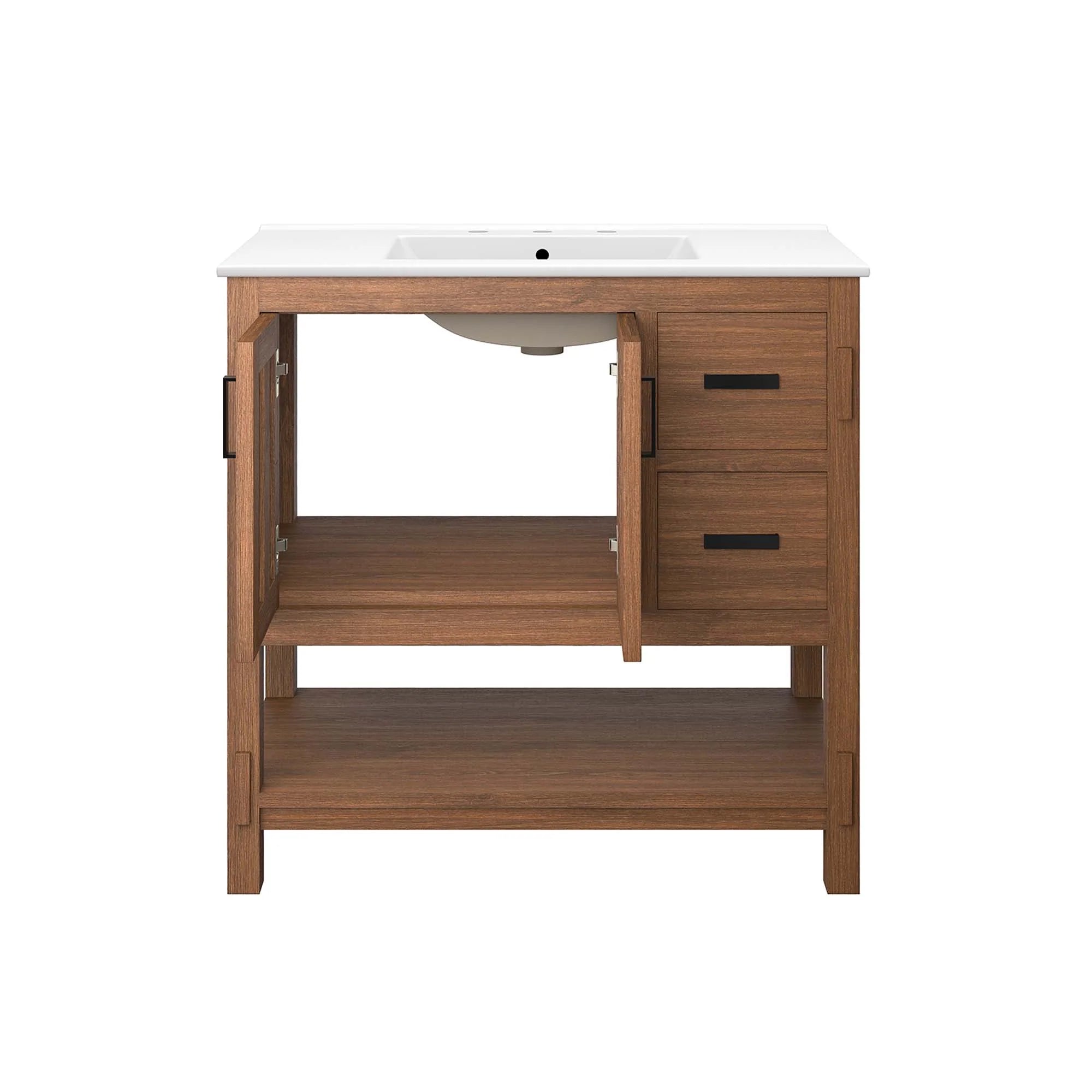 Meuble-lavabo de salle de bain en bois Ashlyn inclus