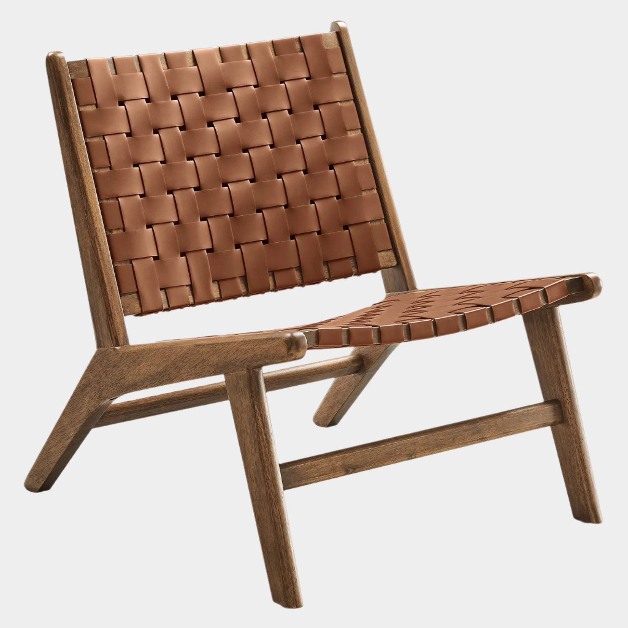 Saoirse Faux Leather Wood Accent Lounge Chair