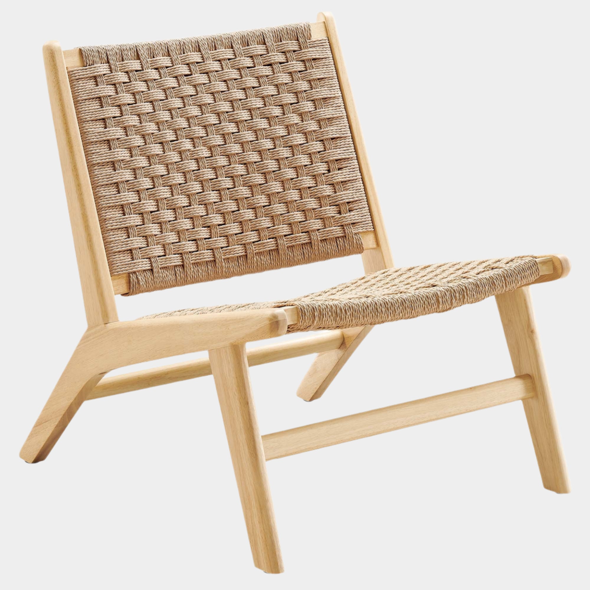 Saoirse Woven Rope Wood Accent Lounge Chair