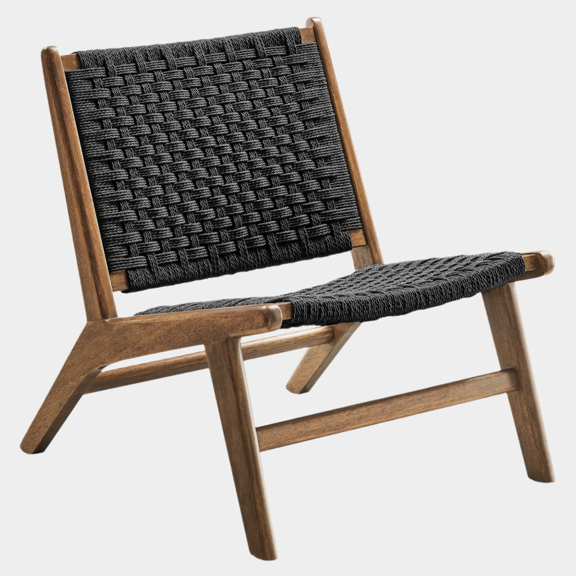 Saoirse Woven Rope Wood Accent Lounge Chair