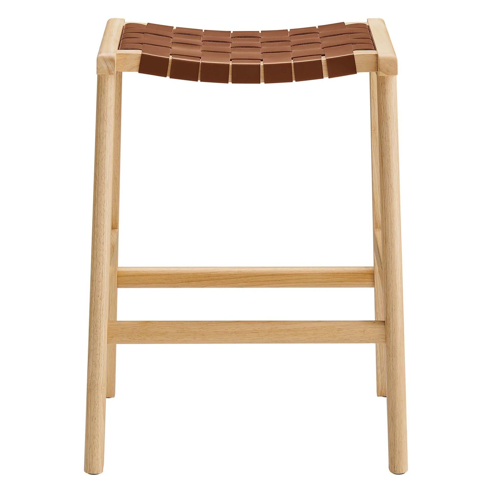 Saoirse Faux Leather Wood Counter Stool - Set of 2