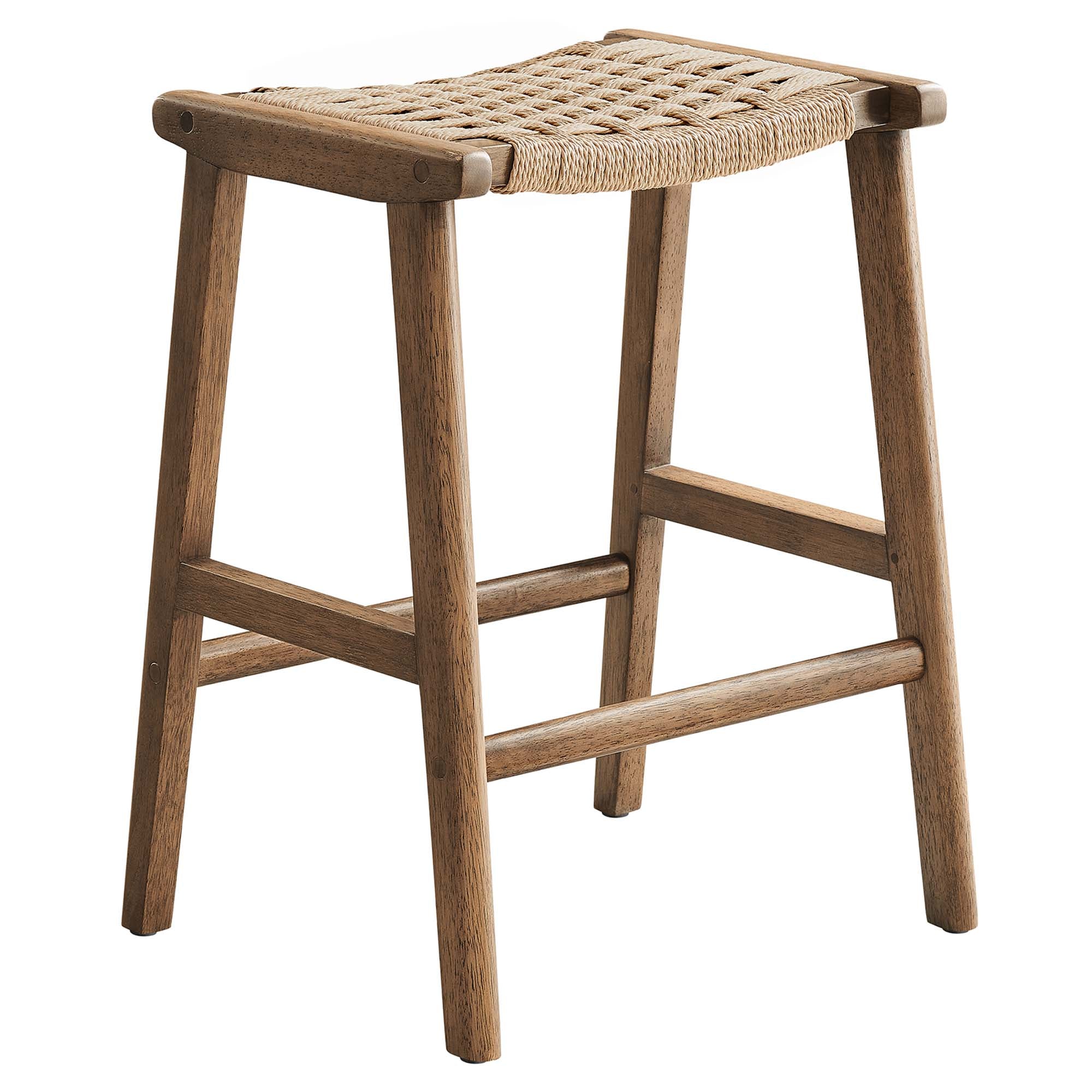 Saoirse Woven Rope Wood Counter Stool Set of 2