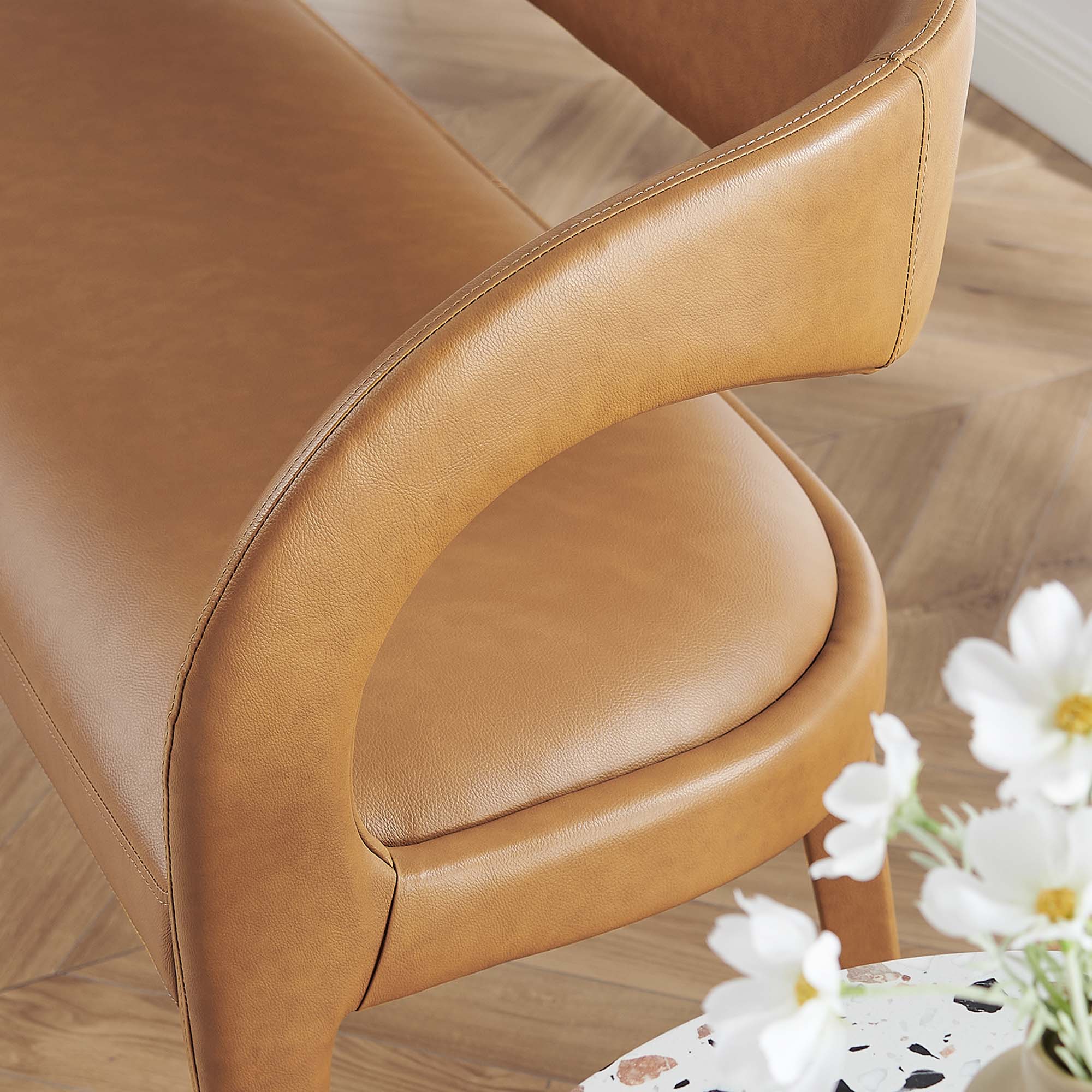 Chaise sans accoudoirs rembourrée en duvet Commix