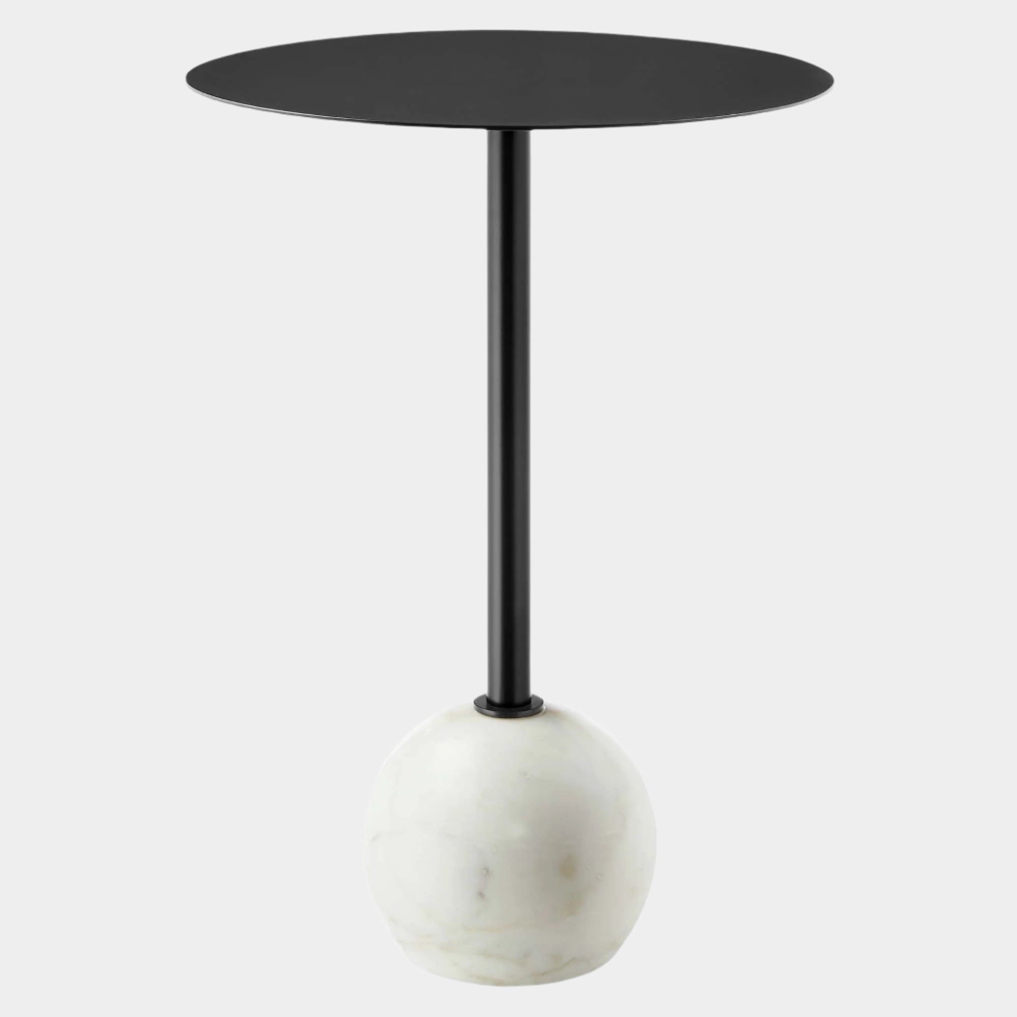 Aliza Round White Marble Side Table