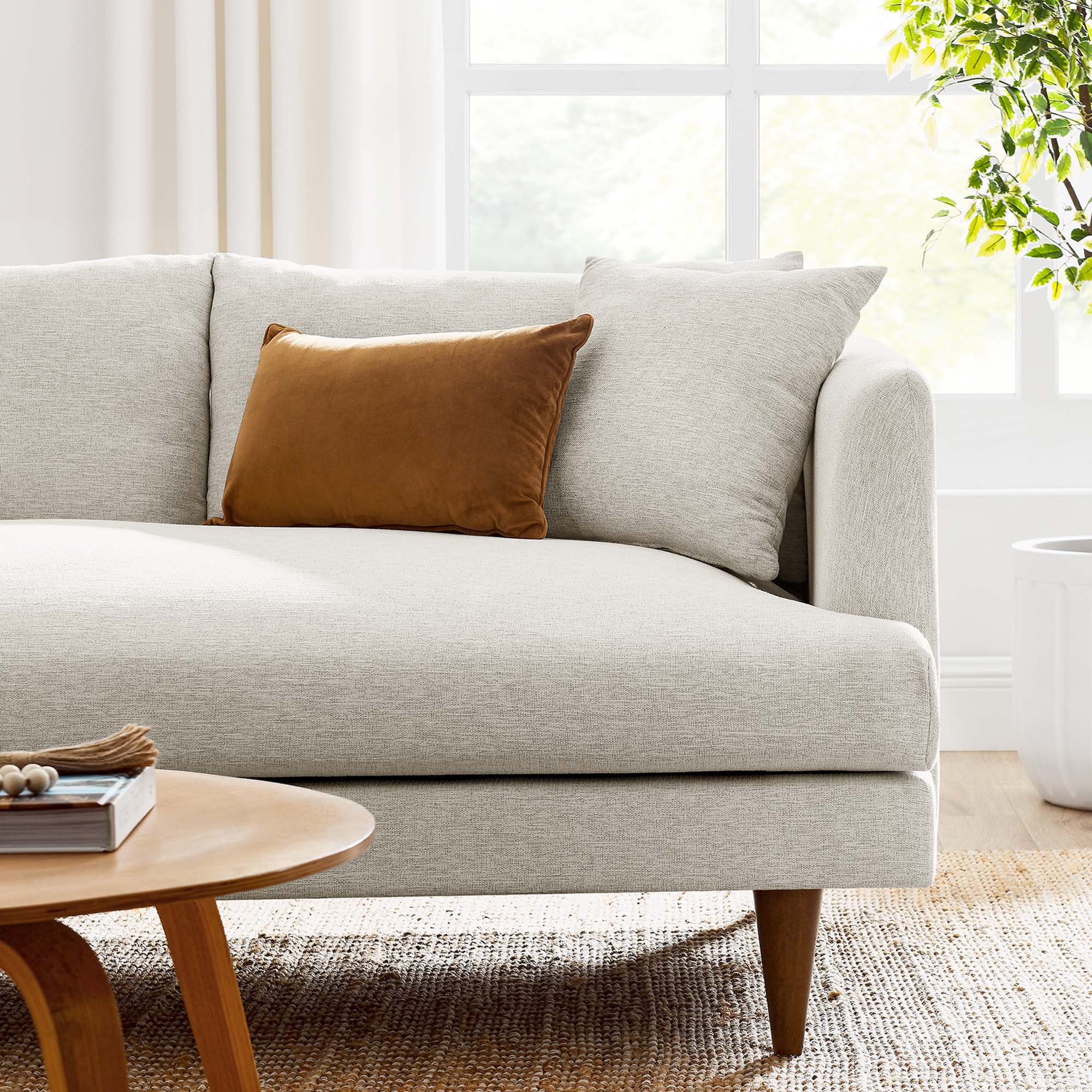 Chaise sans accoudoirs rembourrée en duvet Commix