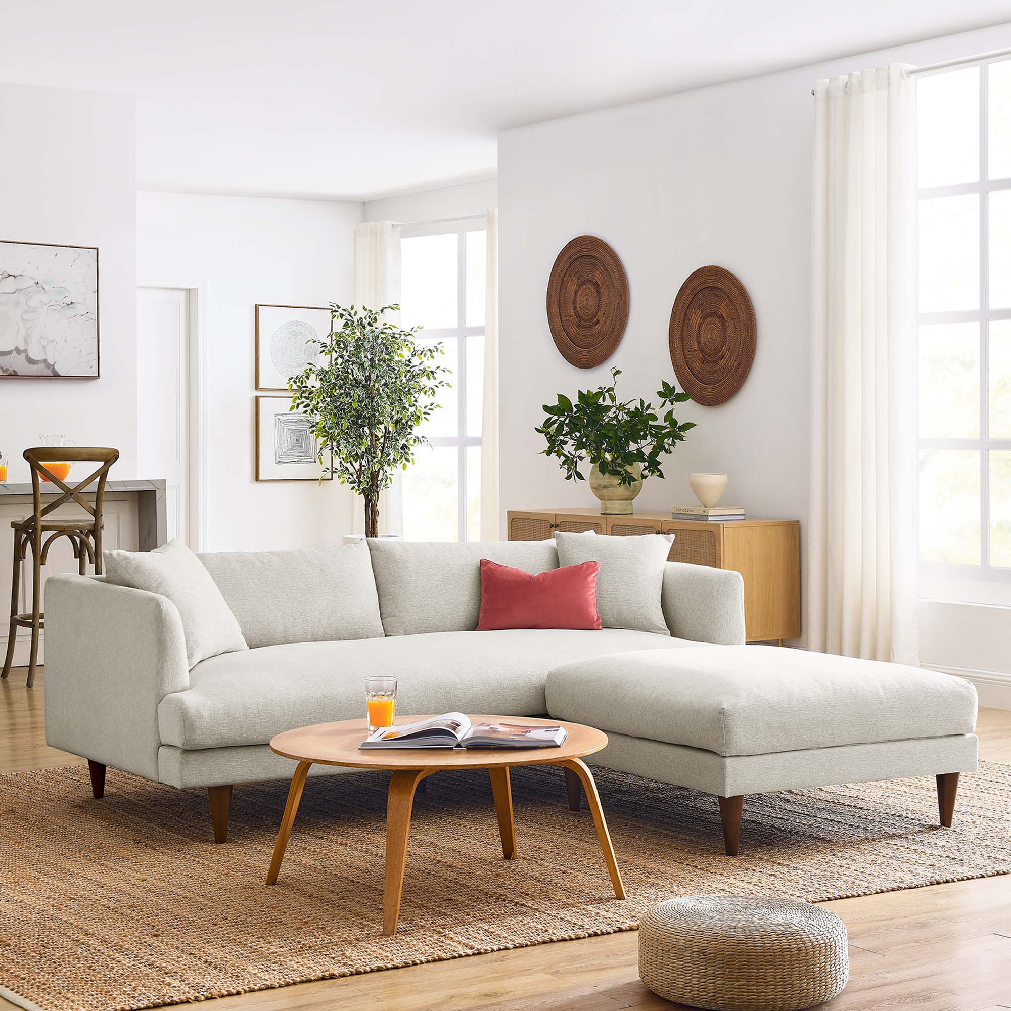 Chaise sans accoudoirs rembourrée en duvet Commix
