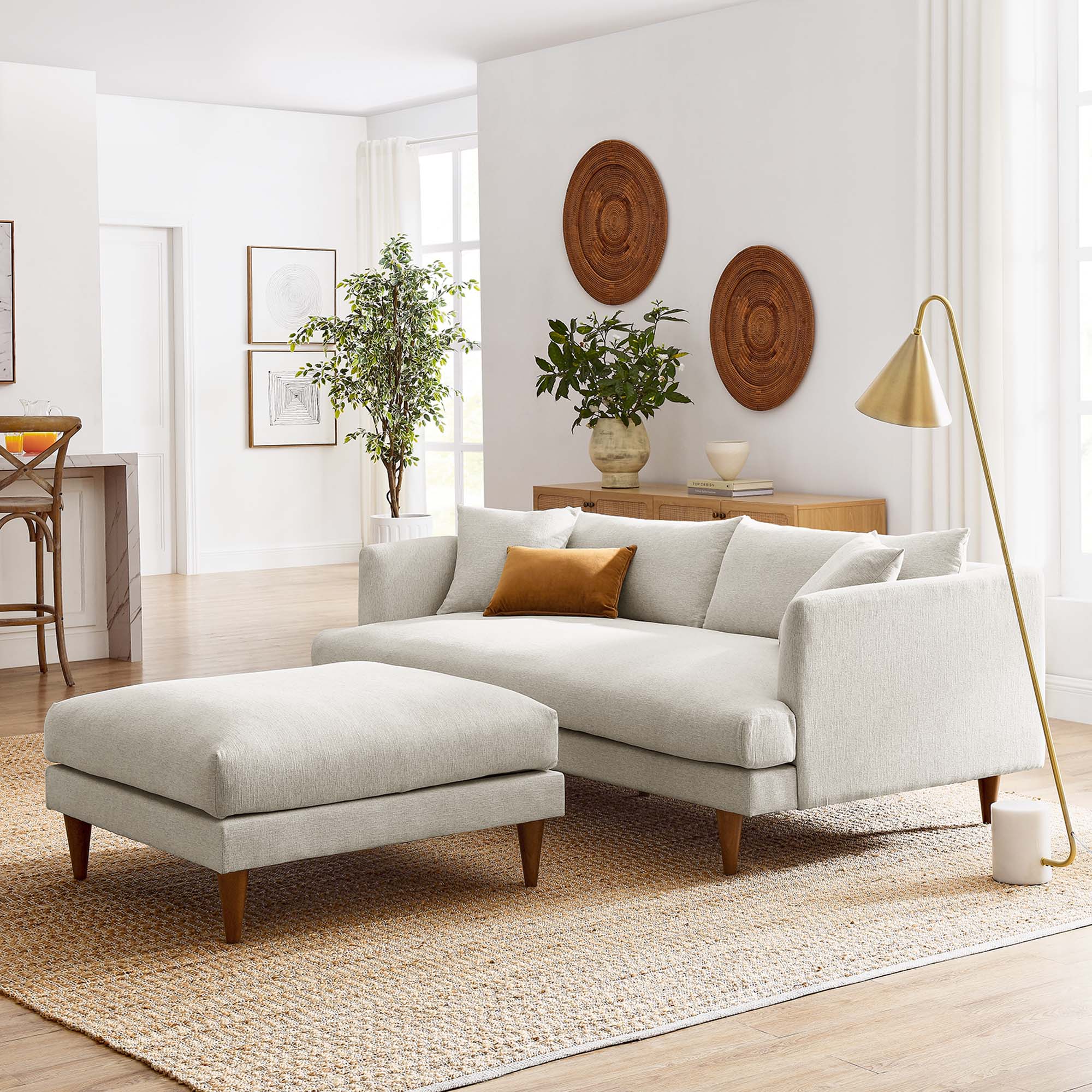 Chaise sans accoudoirs rembourrée en duvet Commix