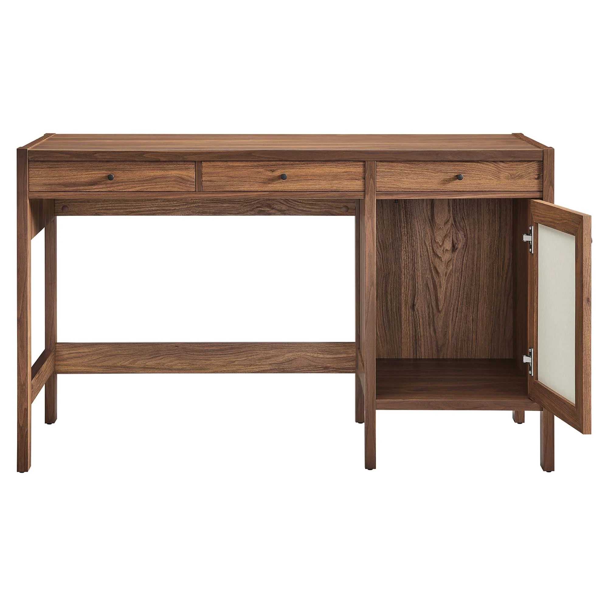 Capri 49" Wood Grain Office Desk in Walnut