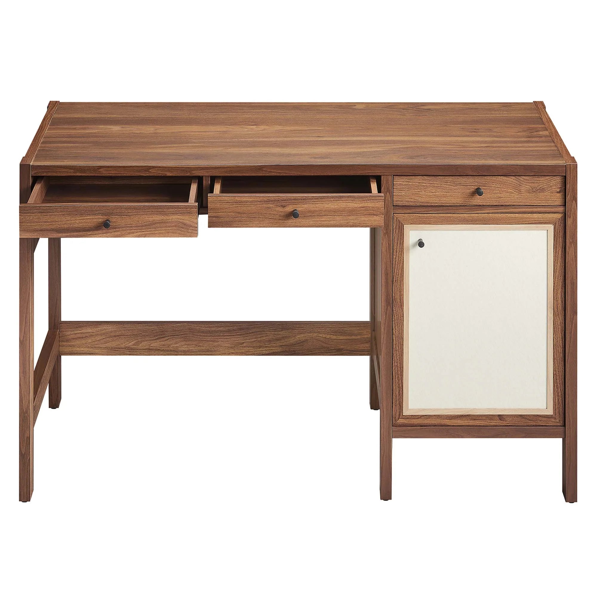 Capri 49" Wood Grain Office Desk in Walnut