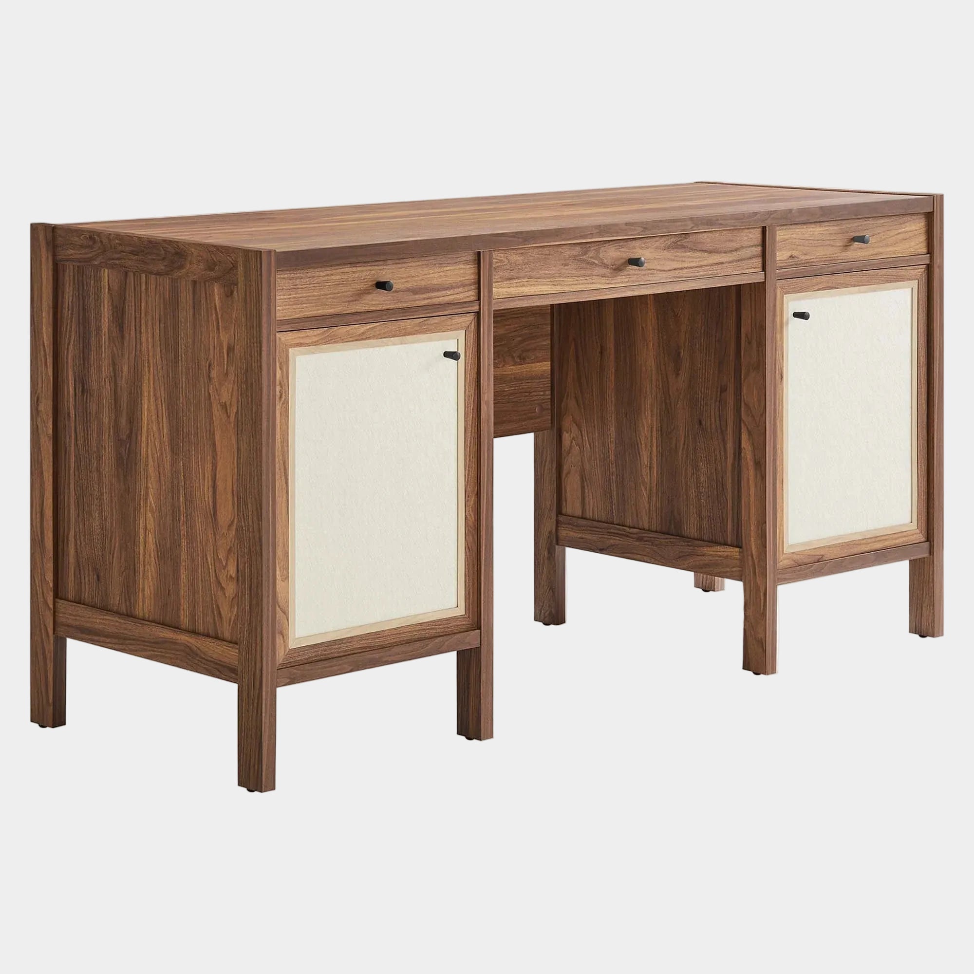 Capri 58" Wood Grain Office Desk in Walnut