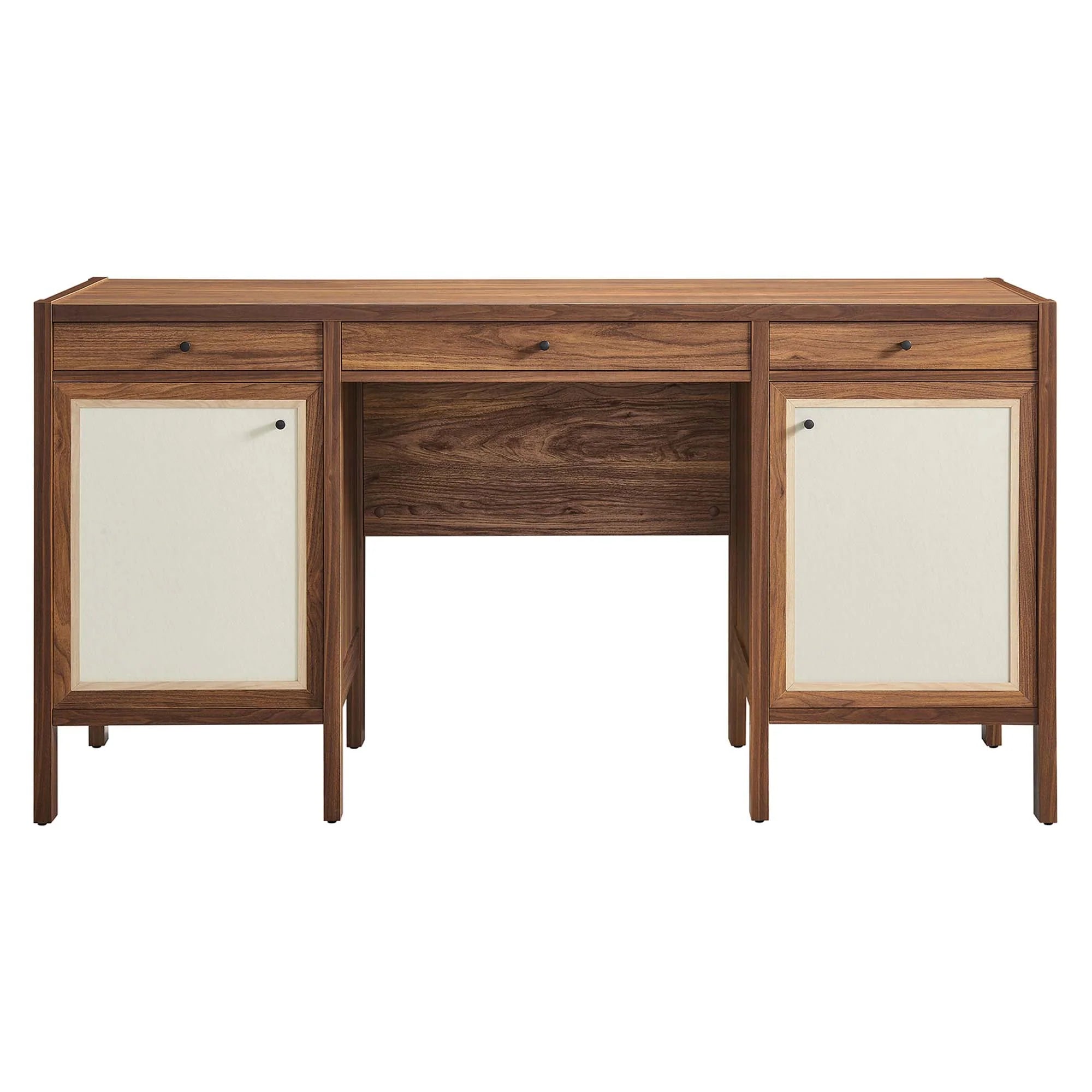 Capri 58" Wood Grain Office Desk in Walnut