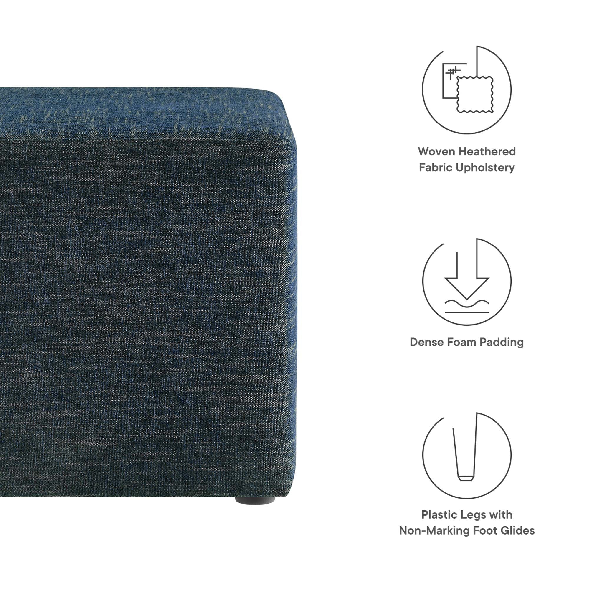 Chaise sans accoudoirs rembourrée en duvet Commix