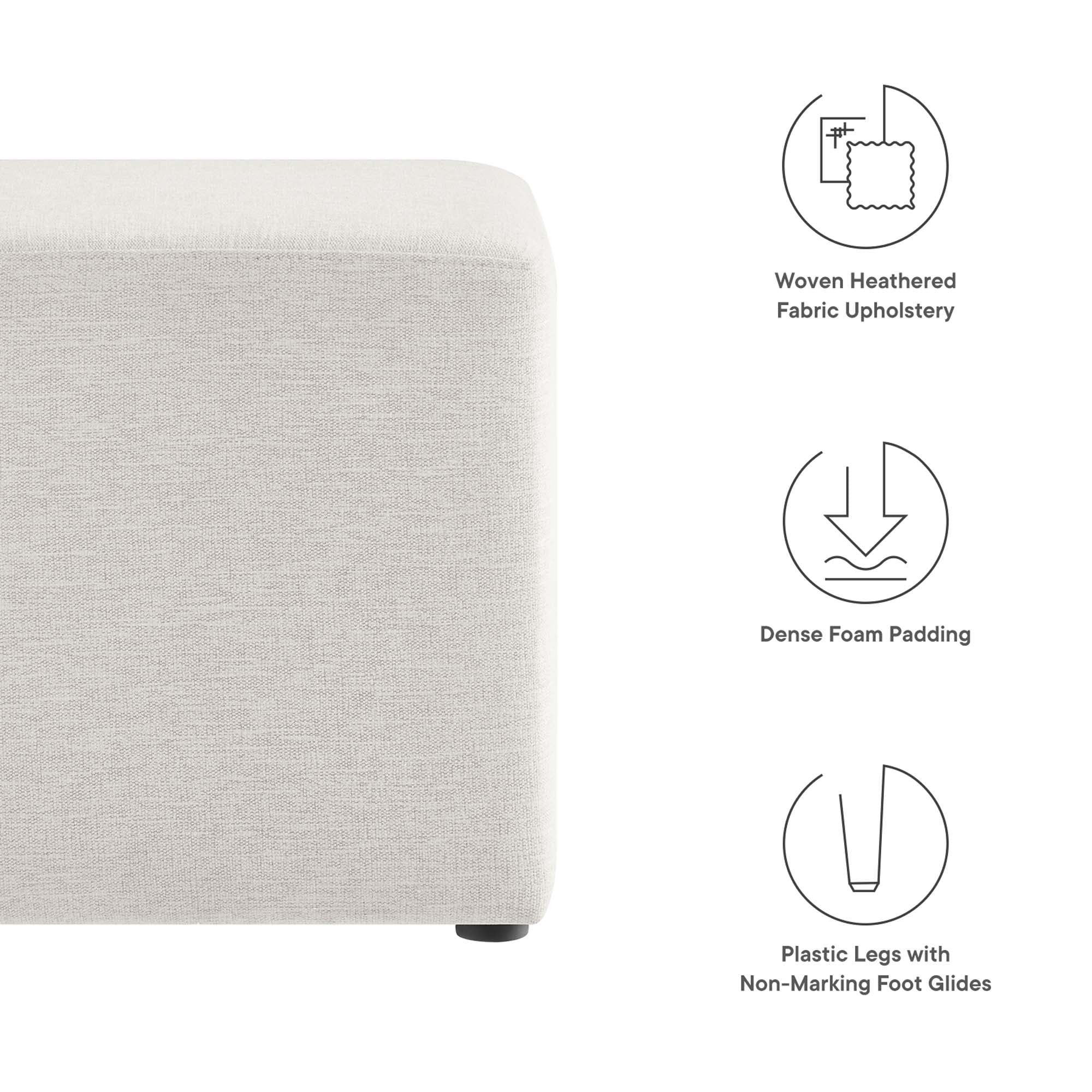 Chaise sans accoudoirs rembourrée en duvet Commix