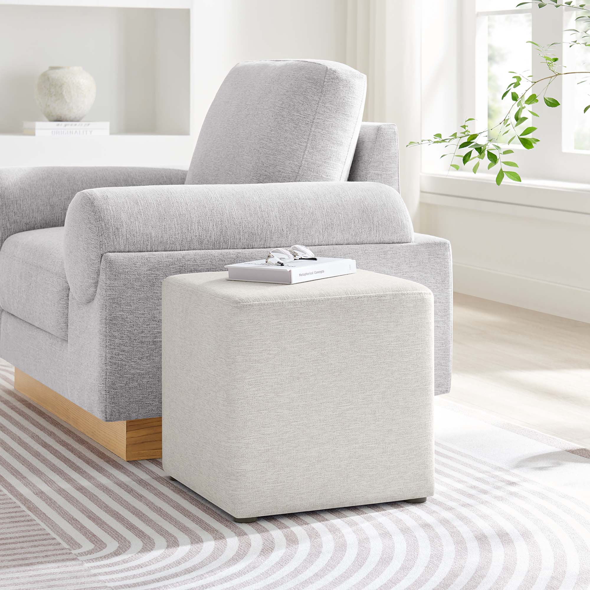 Chaise sans accoudoirs rembourrée en duvet Commix