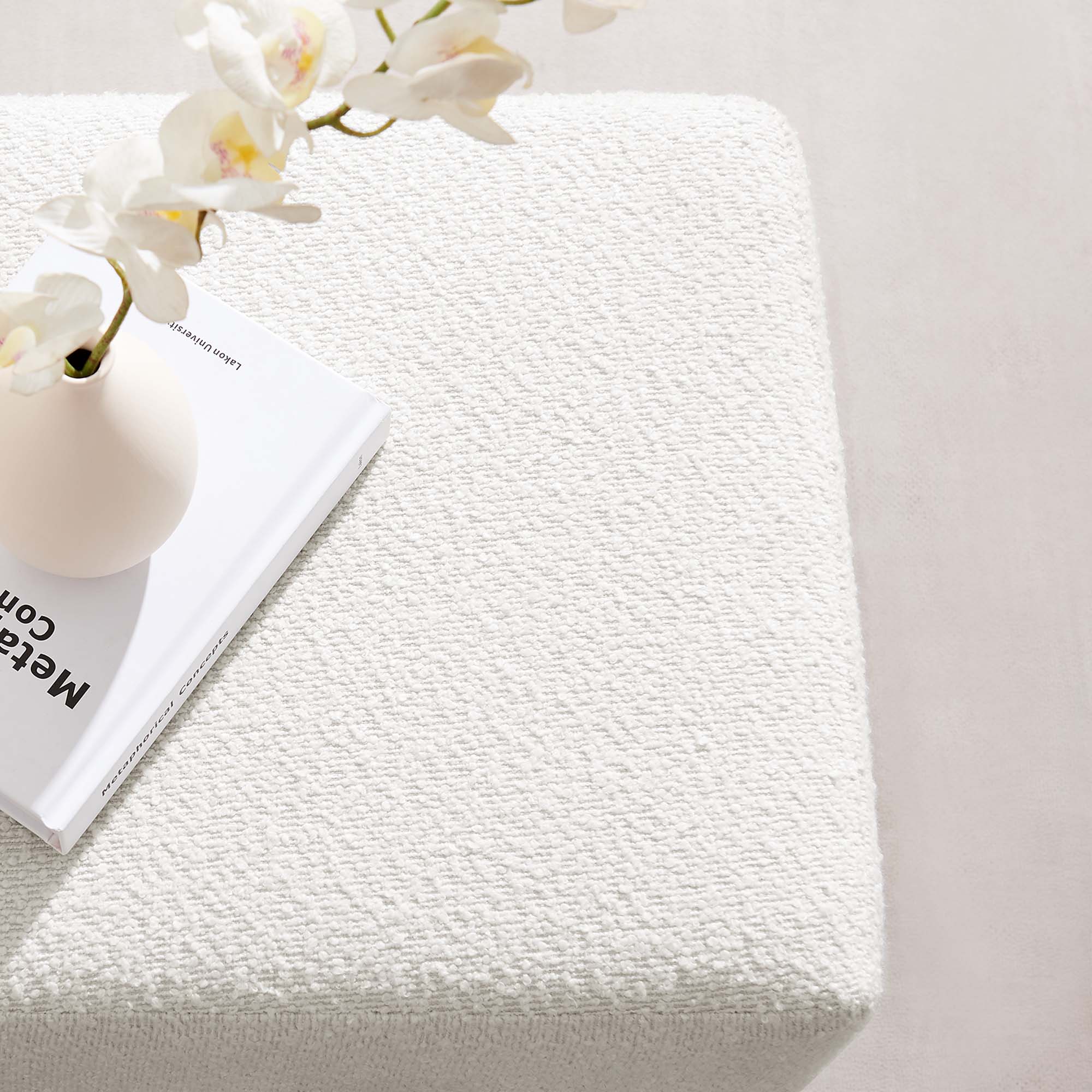 Tilden Square Boucle Upholstered Ottoman