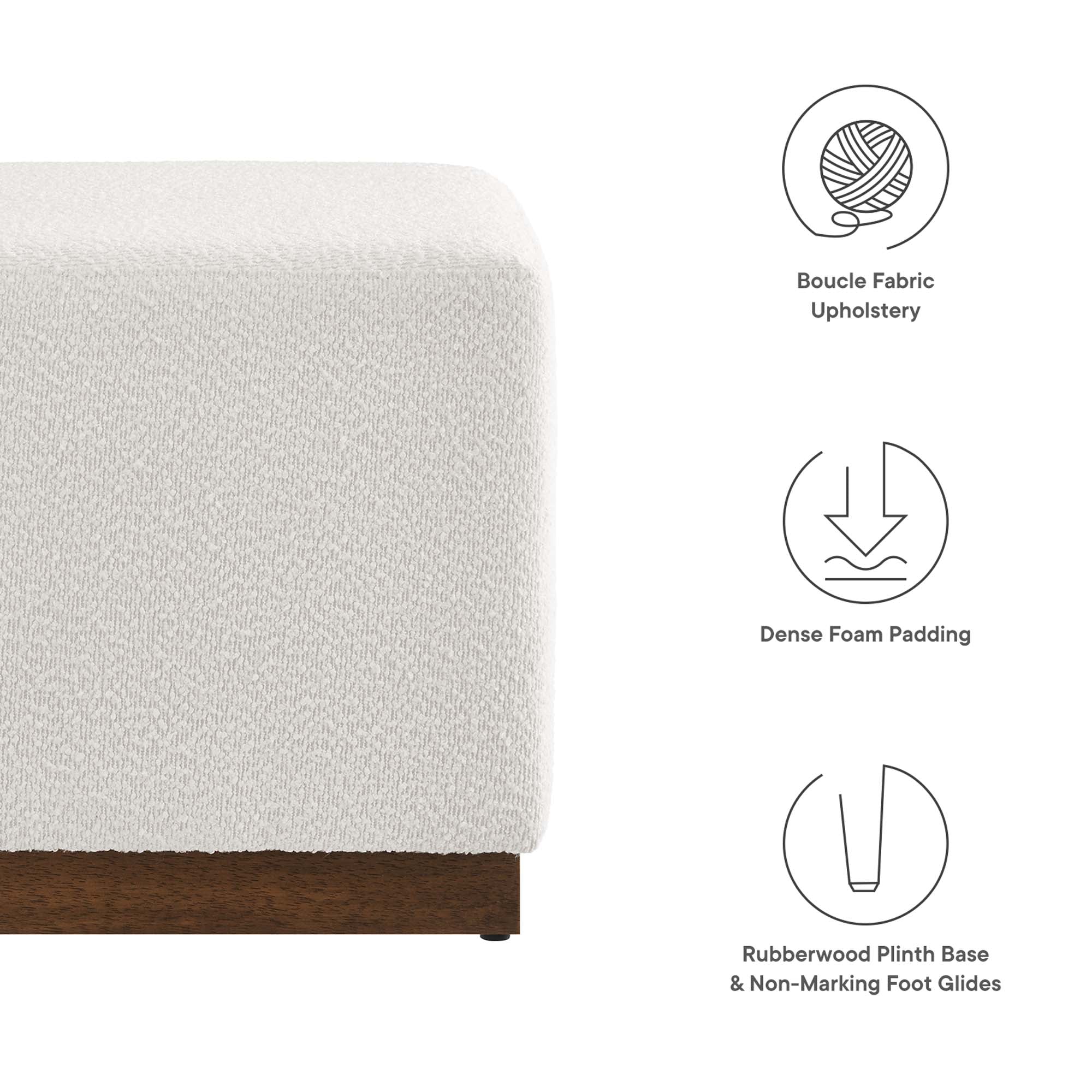 Tilden Square Boucle Upholstered Ottoman
