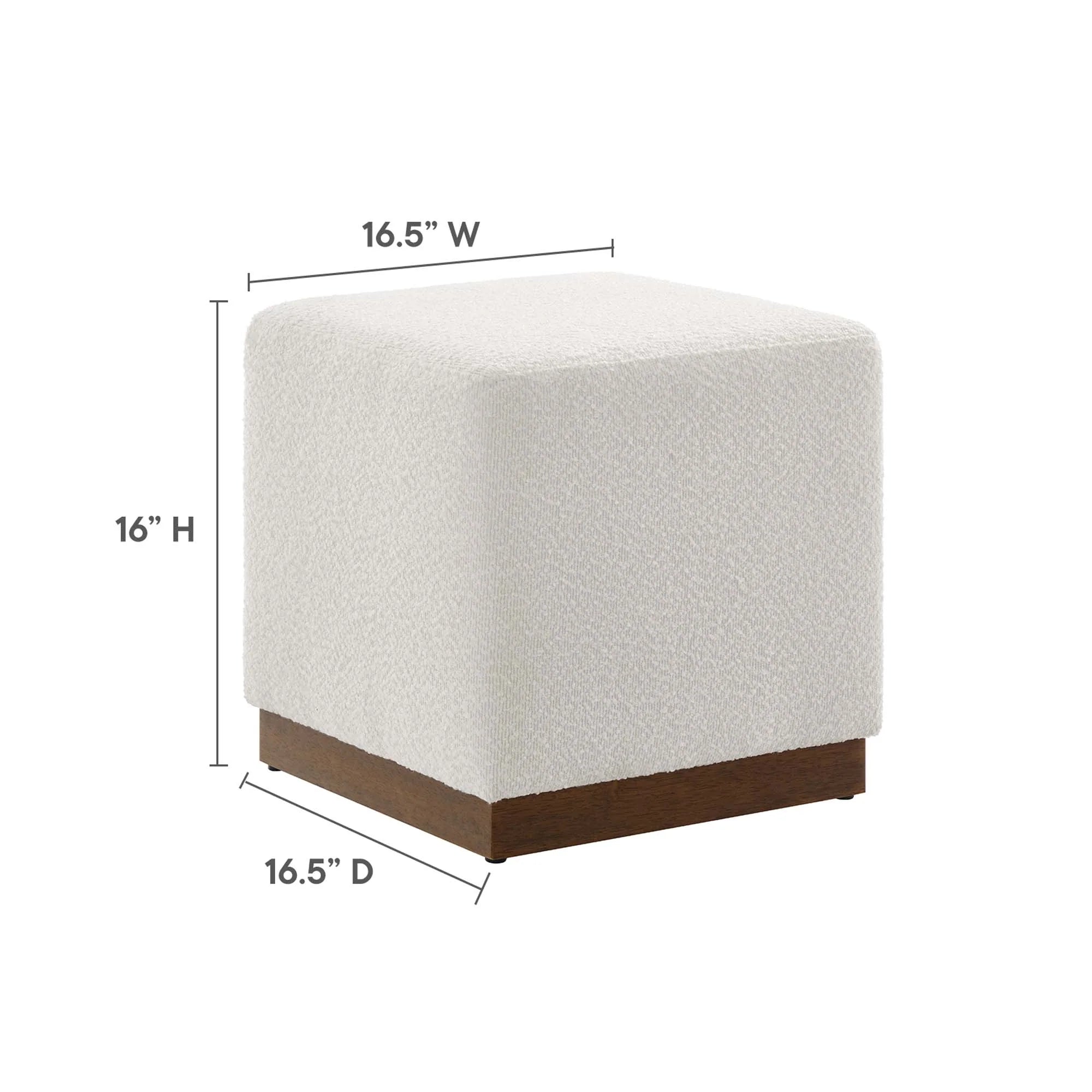 Tilden Square Boucle Upholstered Ottoman