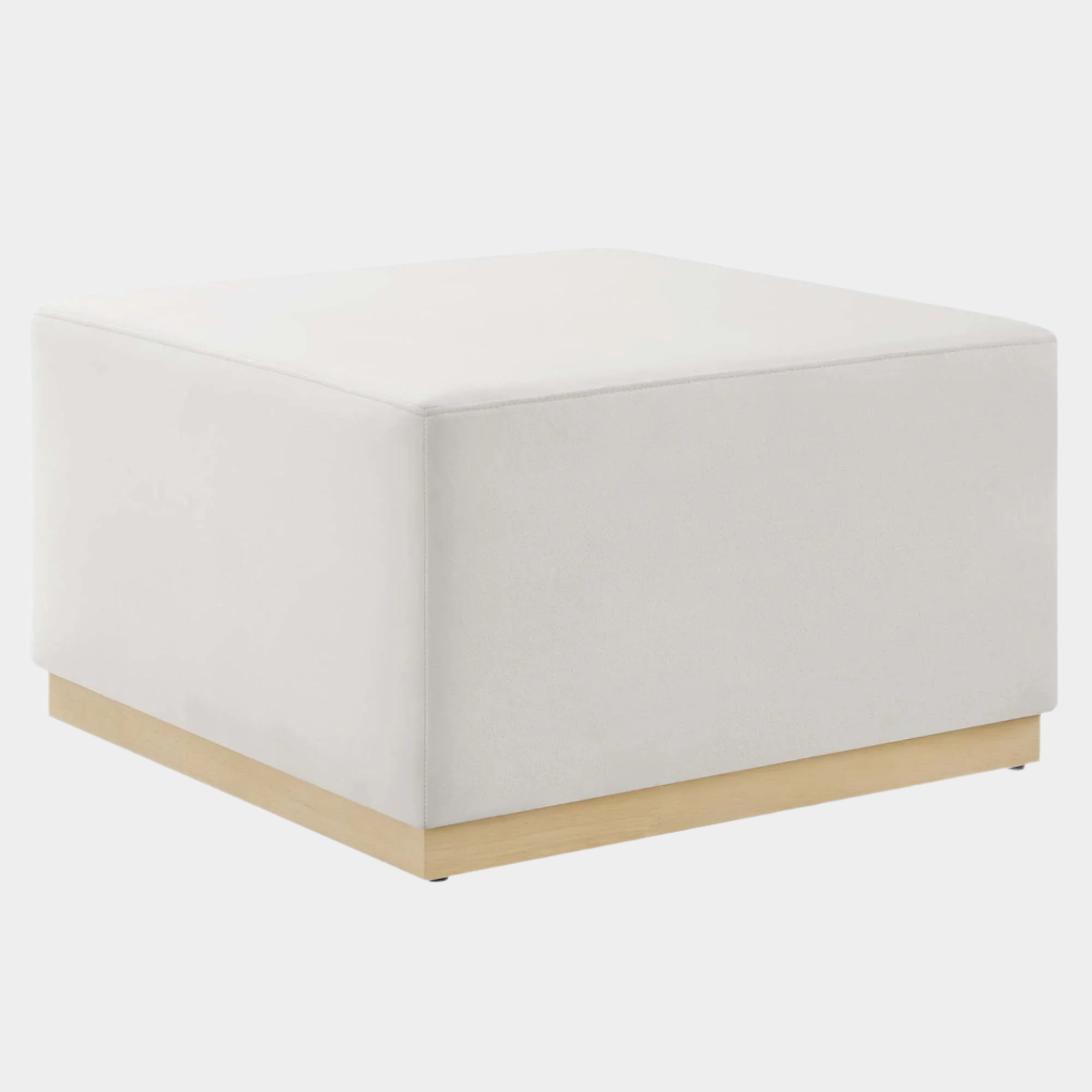 Tilden Large Square Performance Velvet Upholstered Ottoman