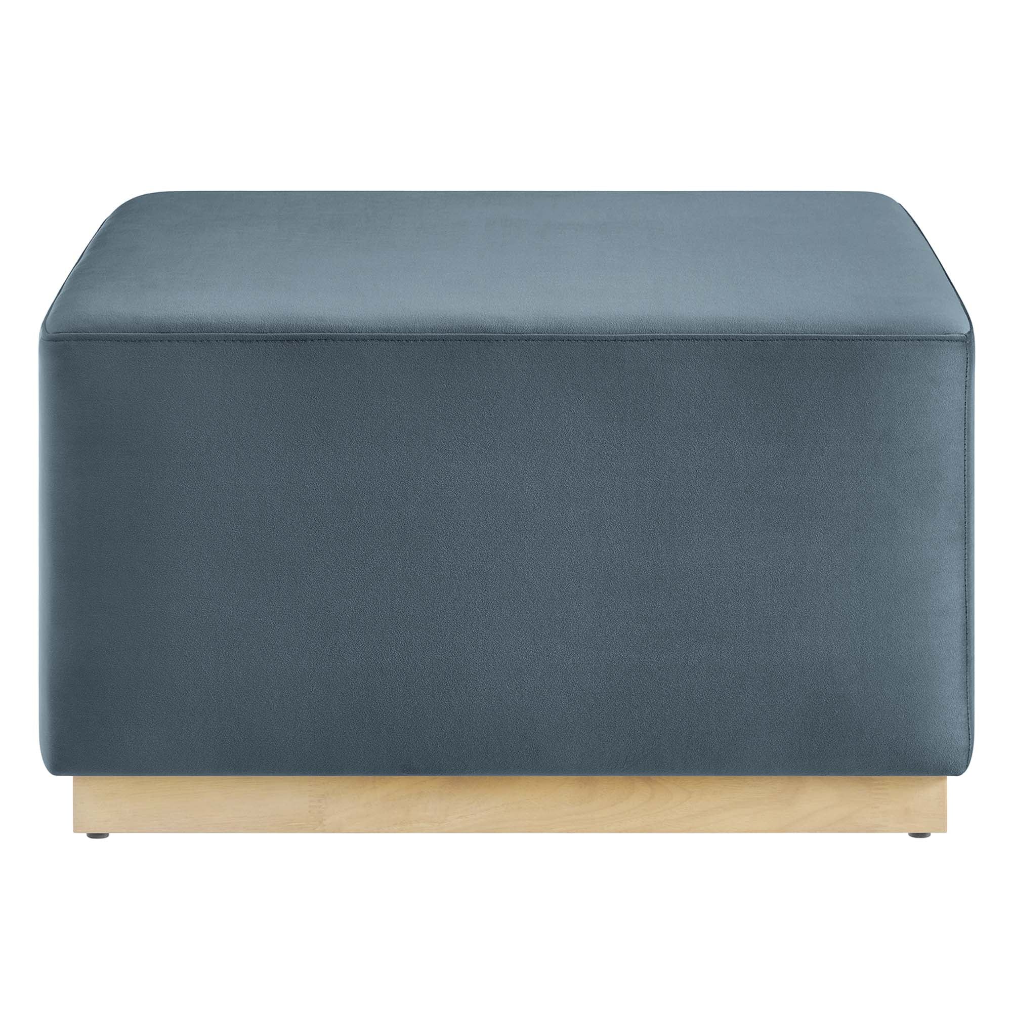 Tilden Large Square Performance Velvet Upholstered Ottoman