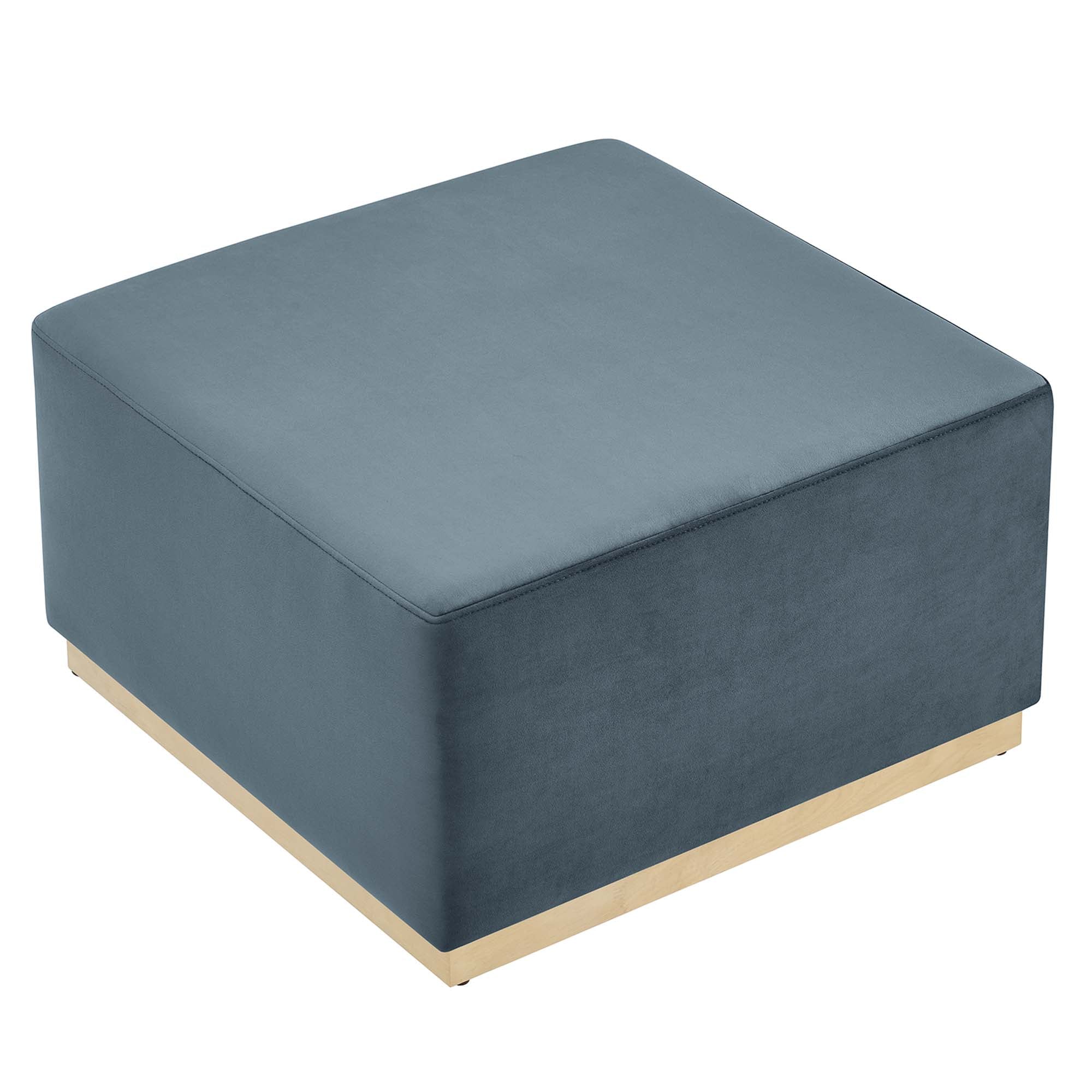 Tilden Large Square Performance Velvet Upholstered Ottoman