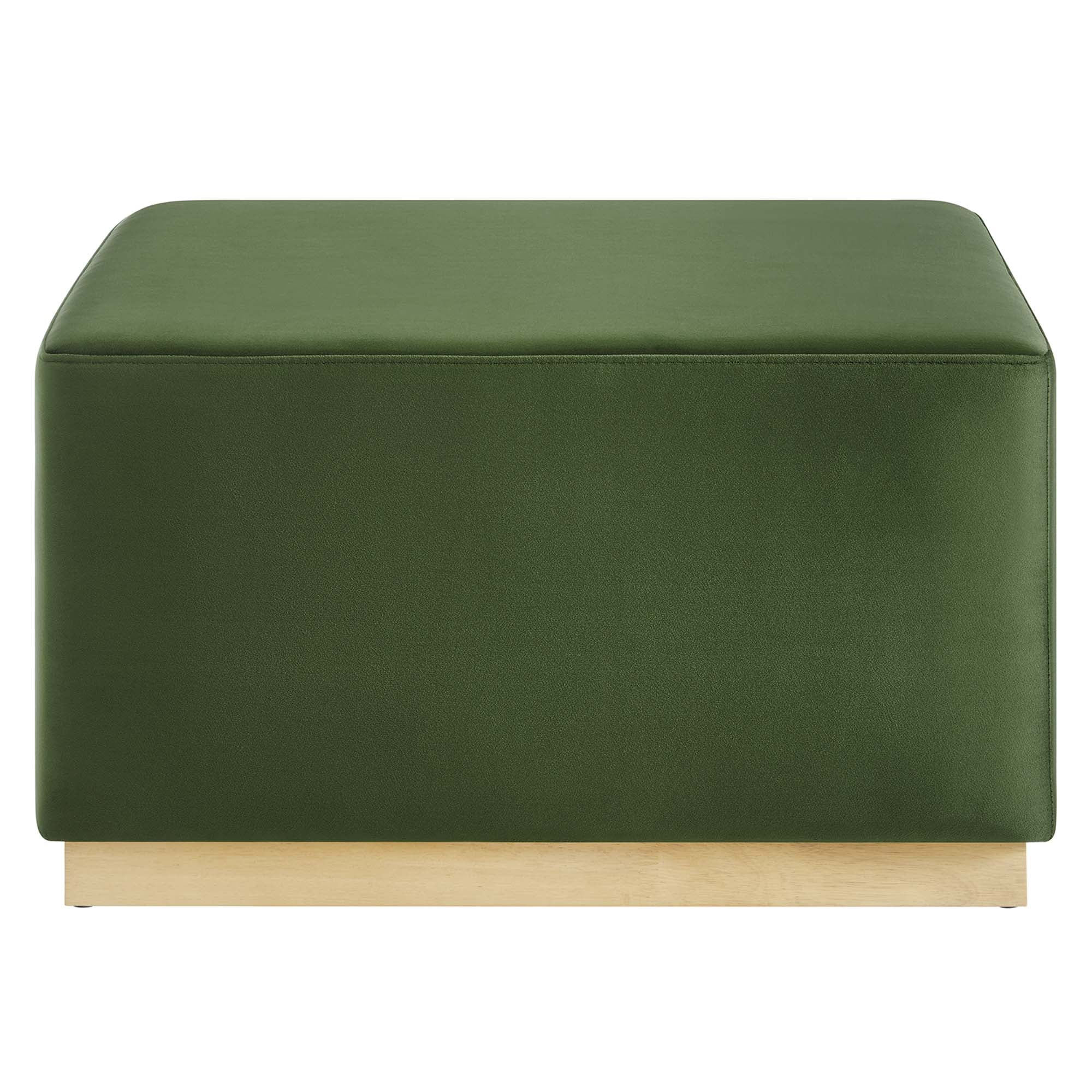 Tilden Large Square Performance Velvet Upholstered Ottoman