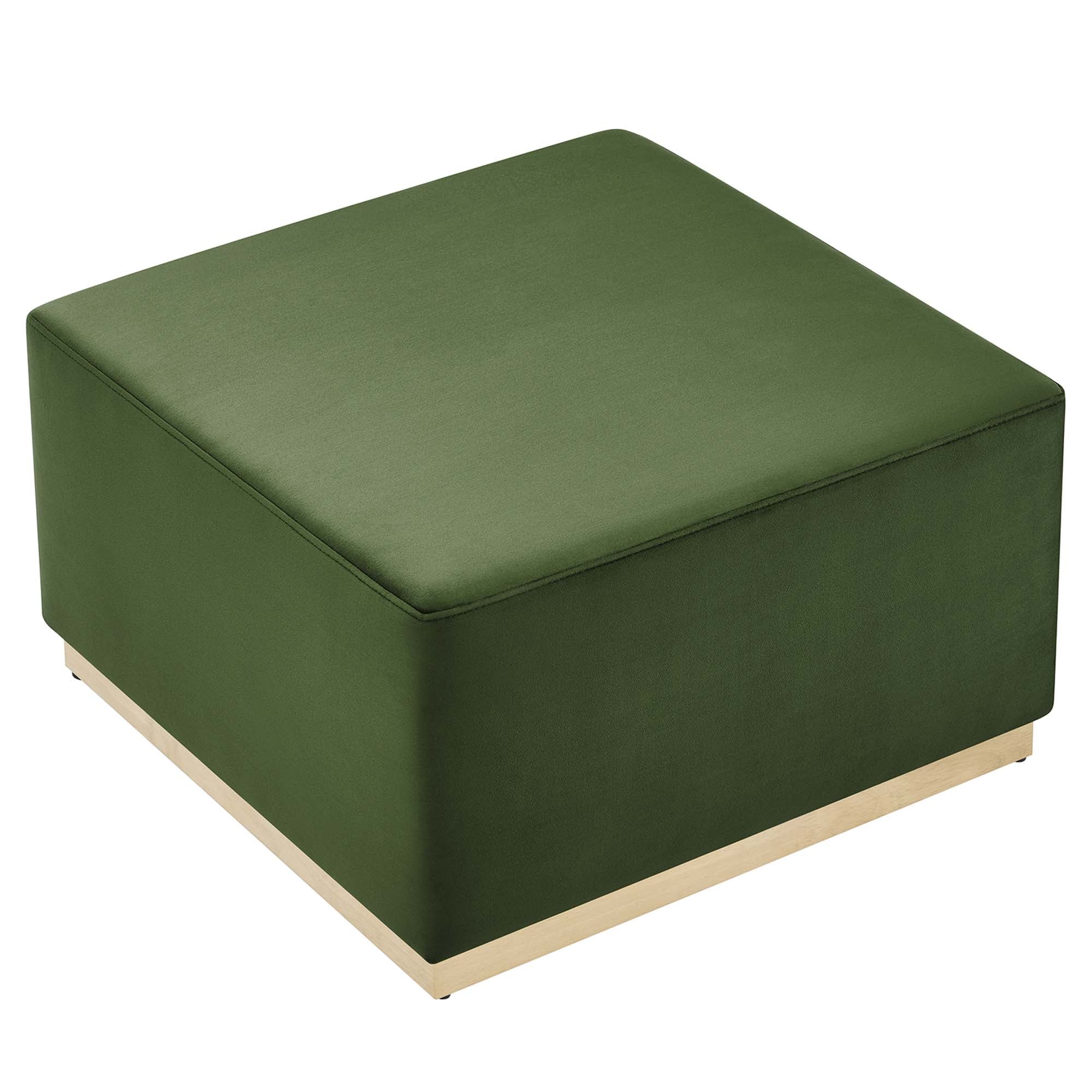 Tilden Large Square Performance Velvet Upholstered Ottoman