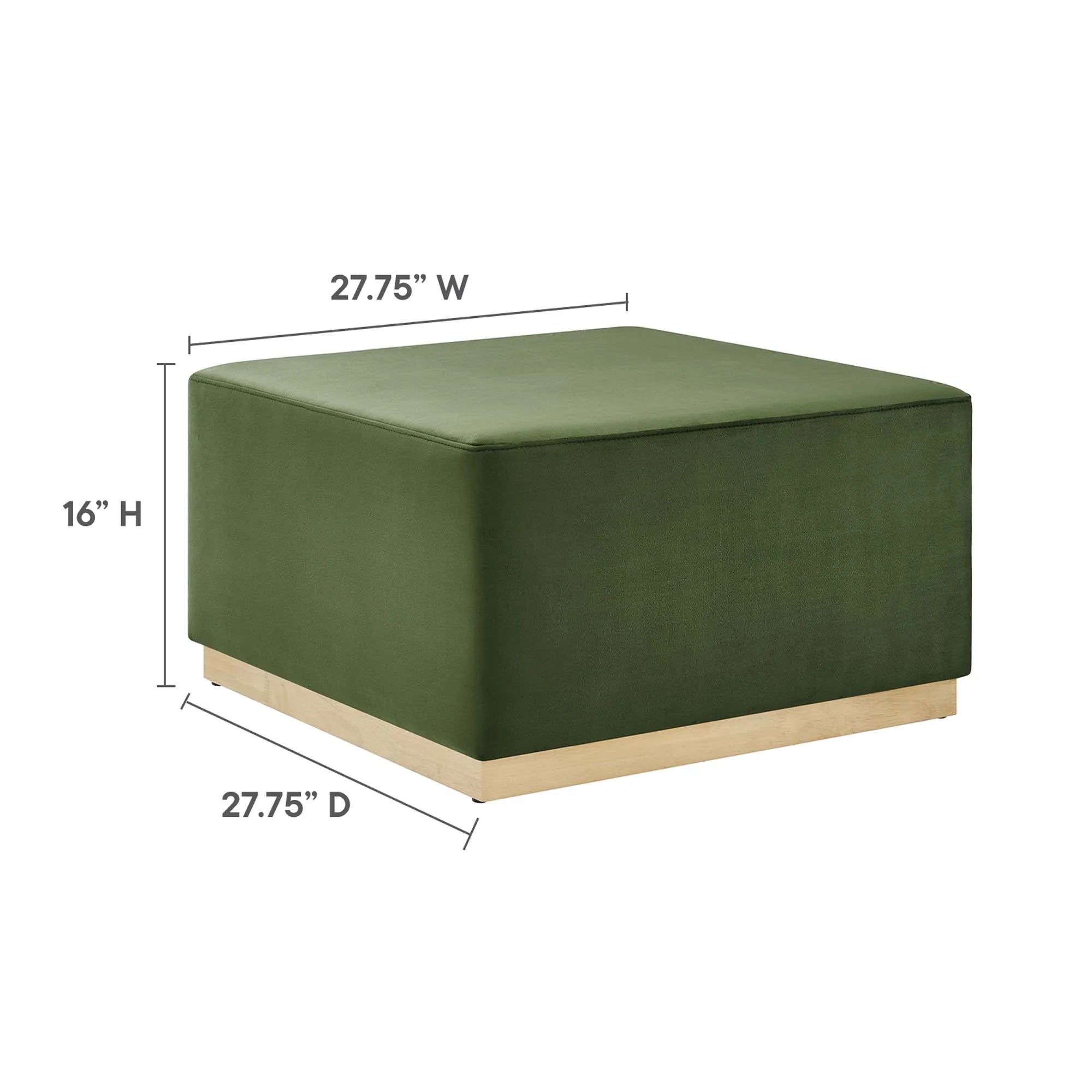 Tilden Large Square Performance Velvet Upholstered Ottoman