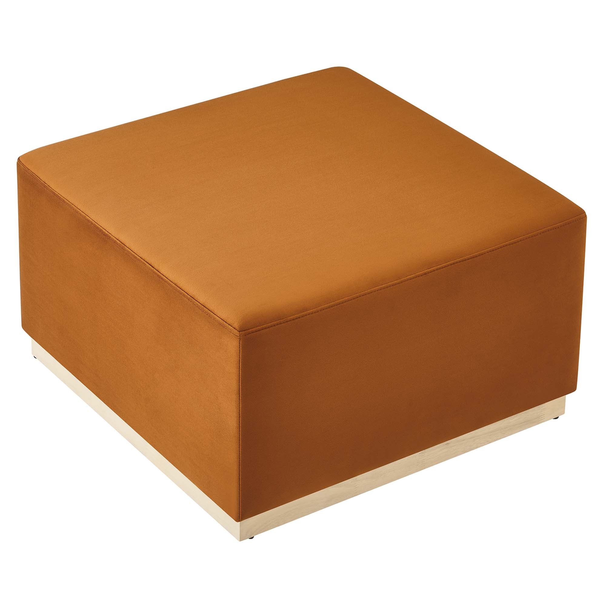 Tilden Large Square Performance Velvet Upholstered Ottoman