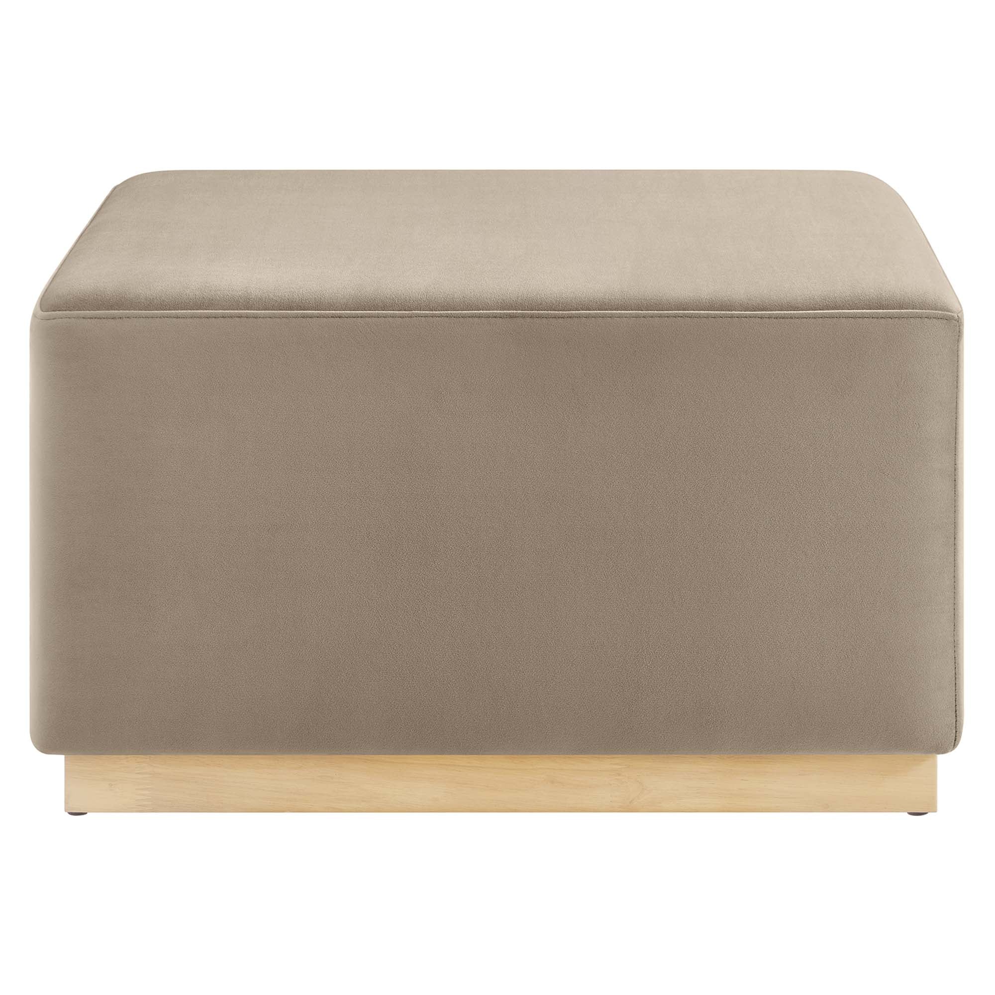 Tilden Large Square Performance Velvet Upholstered Ottoman