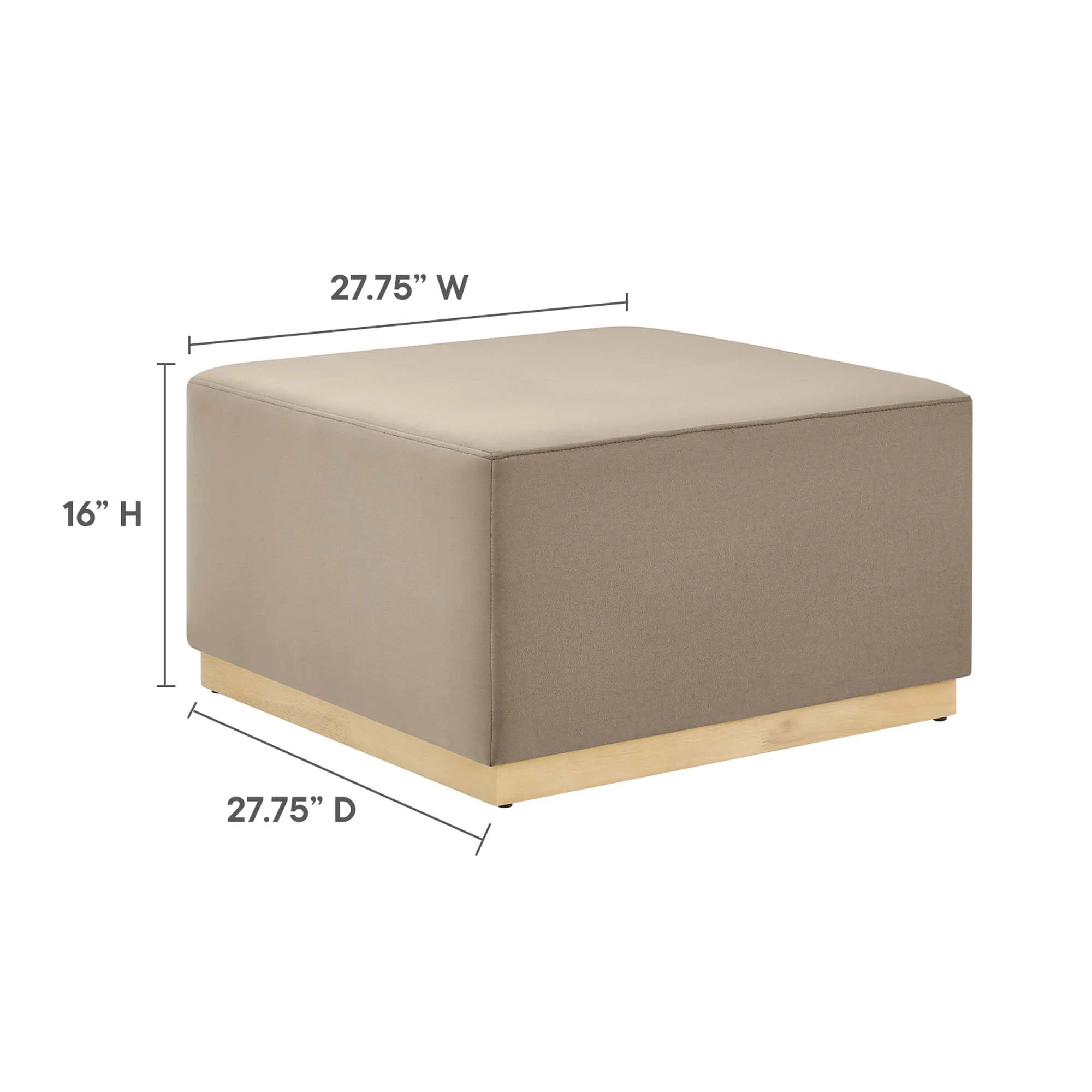 Tilden Large Square Performance Velvet Upholstered Ottoman