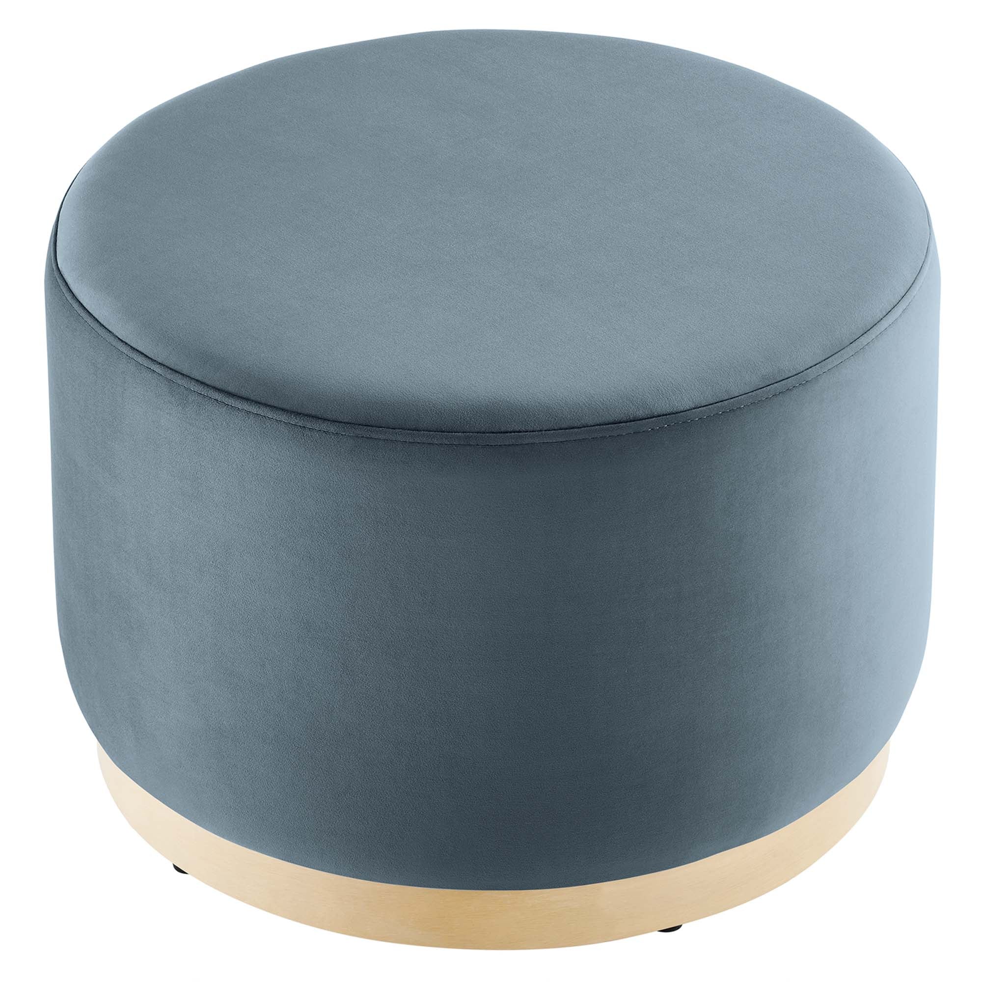 Tilden Large Round Performance Velvet Upholstered Ottoman