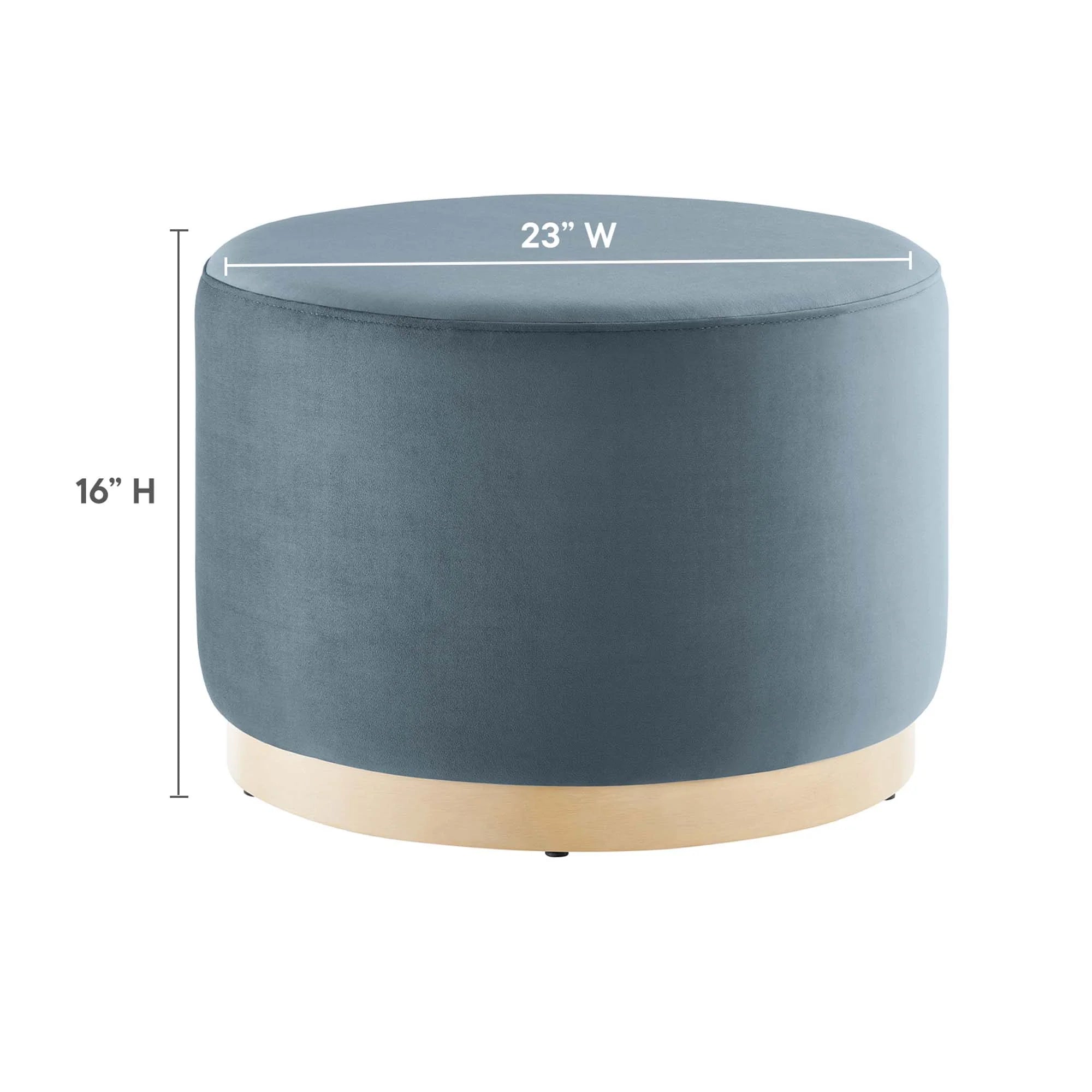 Tilden Large Round Performance Velvet Upholstered Ottoman