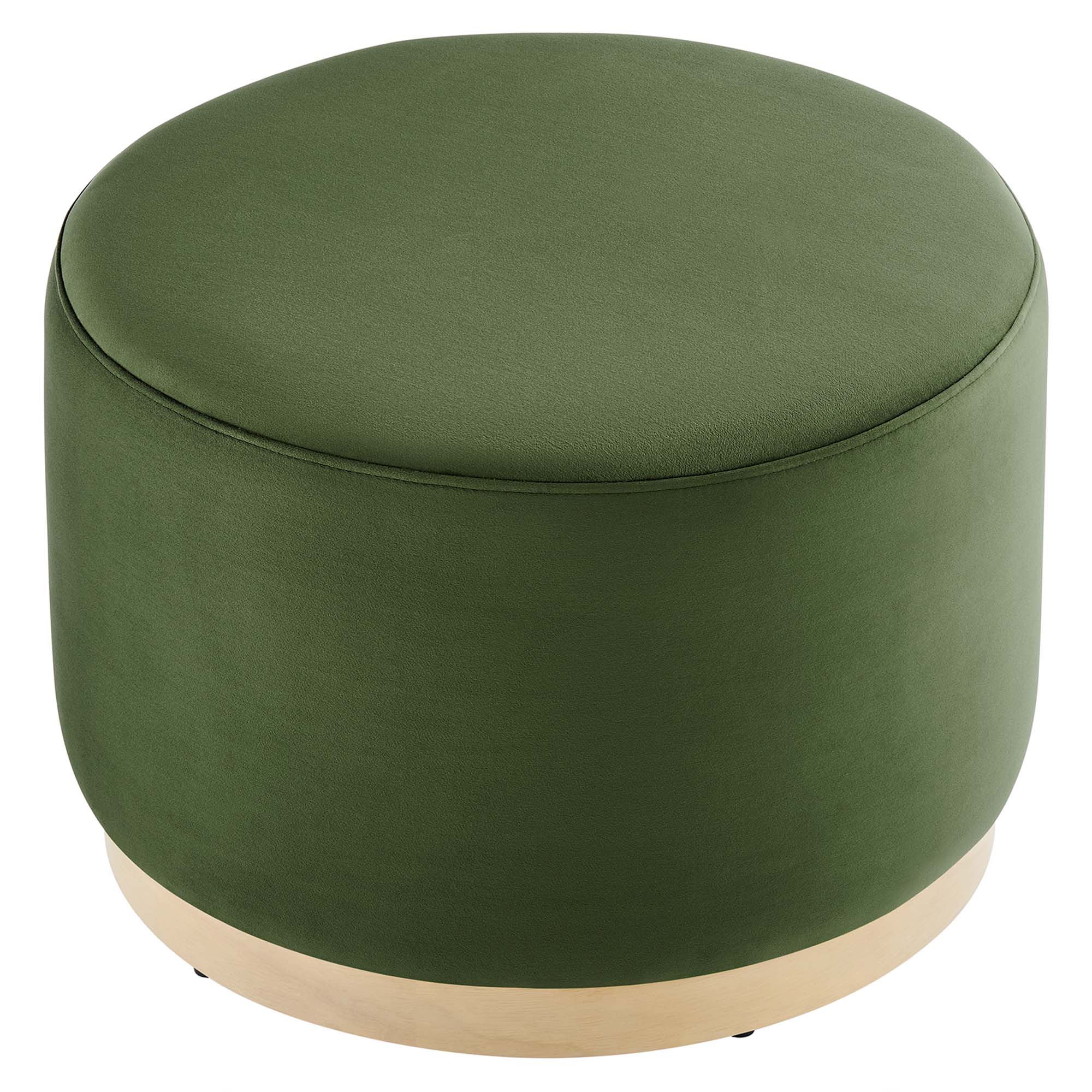 Tilden Large Round Performance Velvet Upholstered Ottoman
