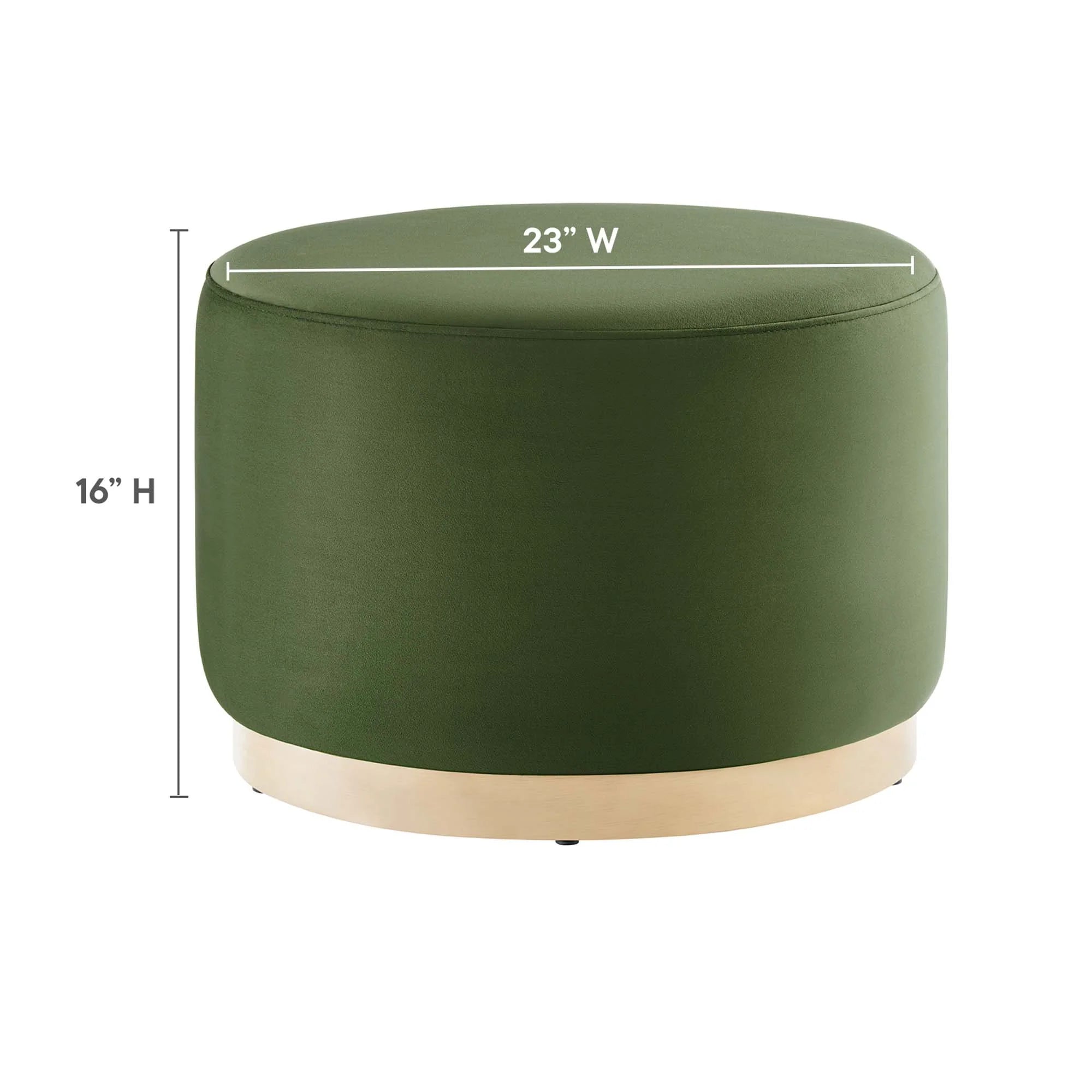 Tilden Large Round Performance Velvet Upholstered Ottoman