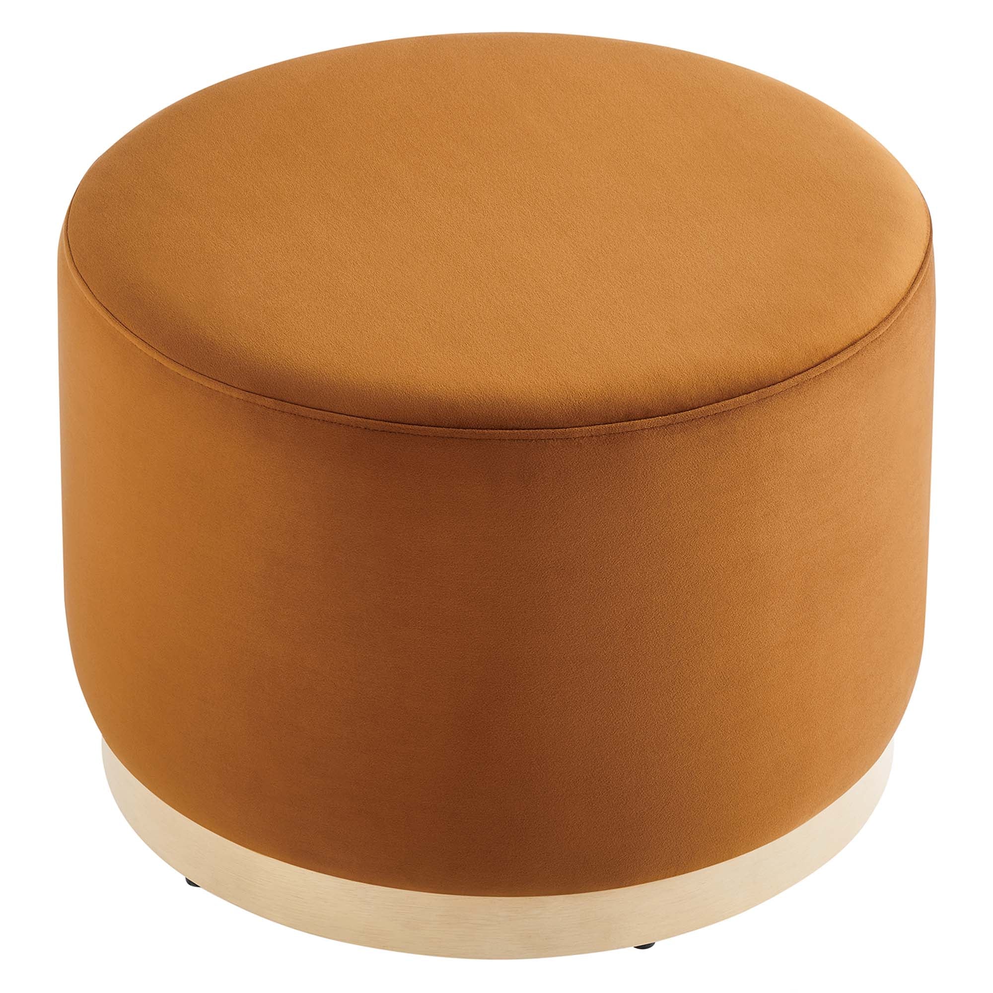 Tilden Large Round Performance Velvet Upholstered Ottoman