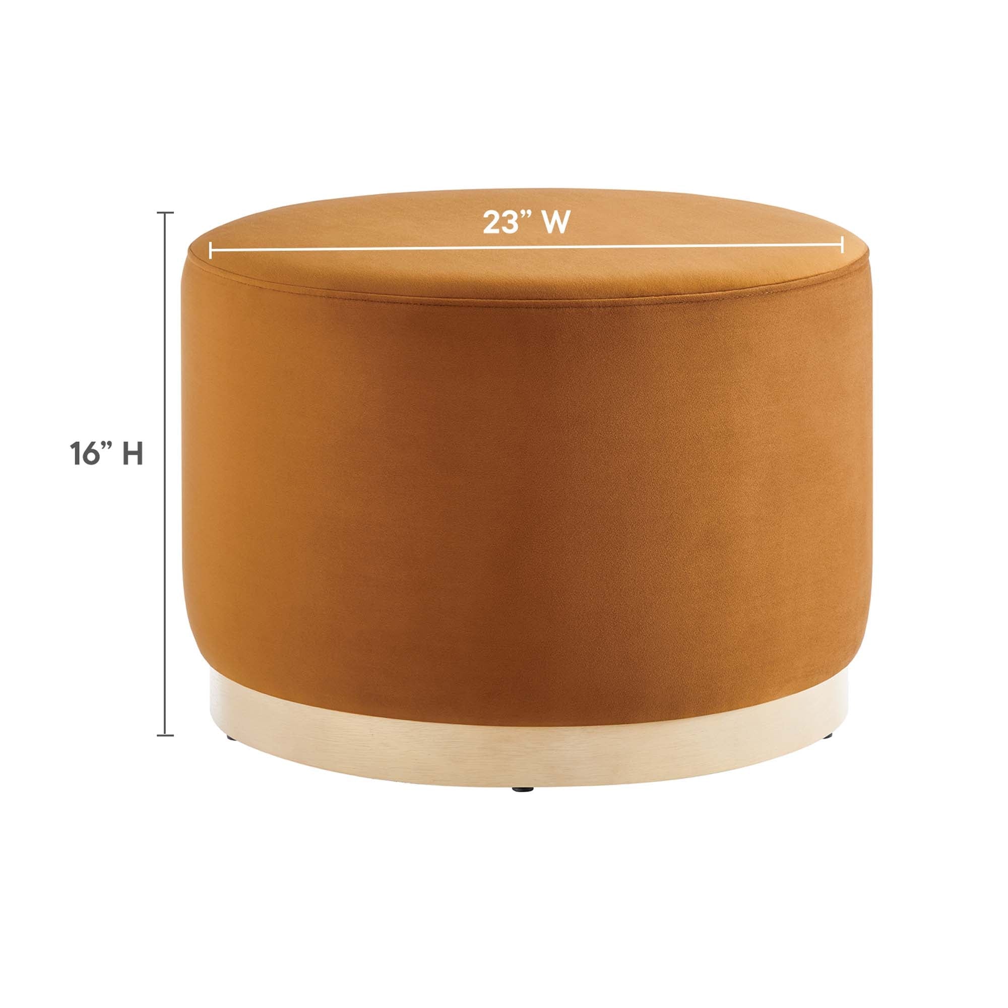 Tilden Large Round Performance Velvet Upholstered Ottoman