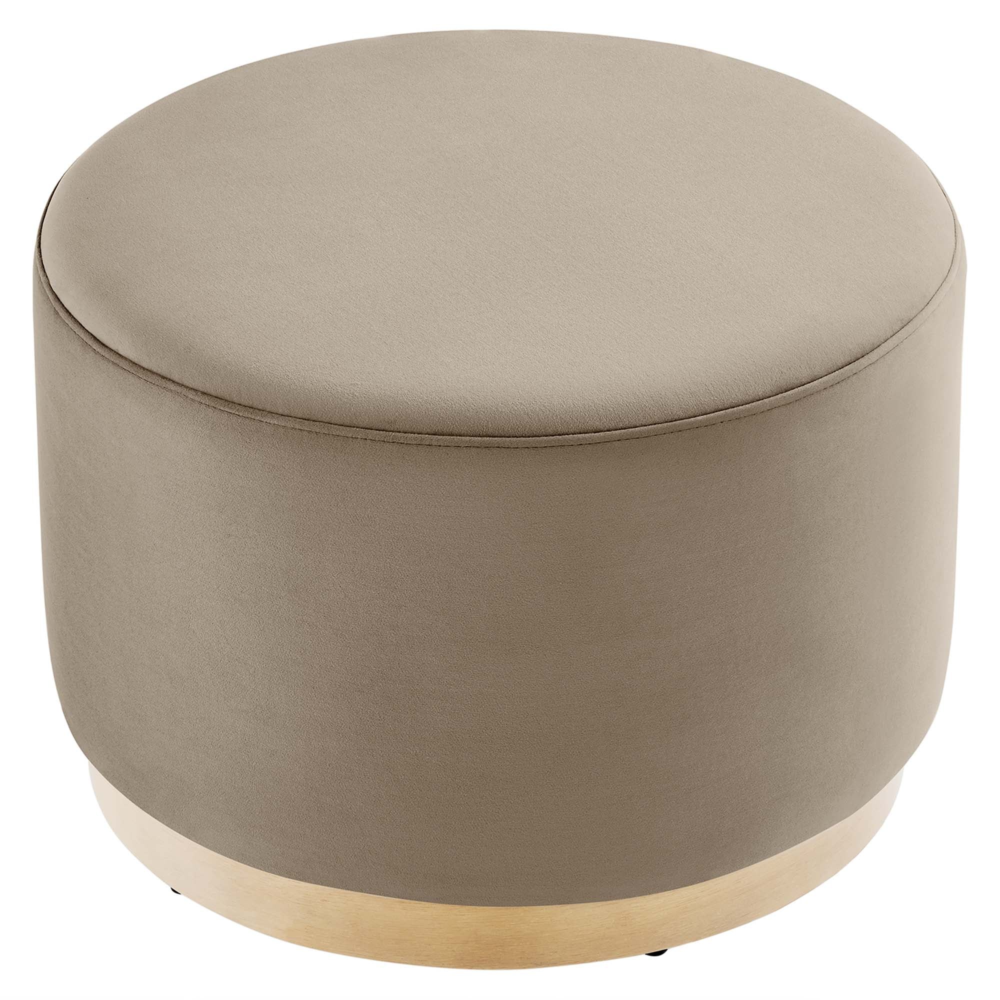 Tilden Large Round Performance Velvet Upholstered Ottoman