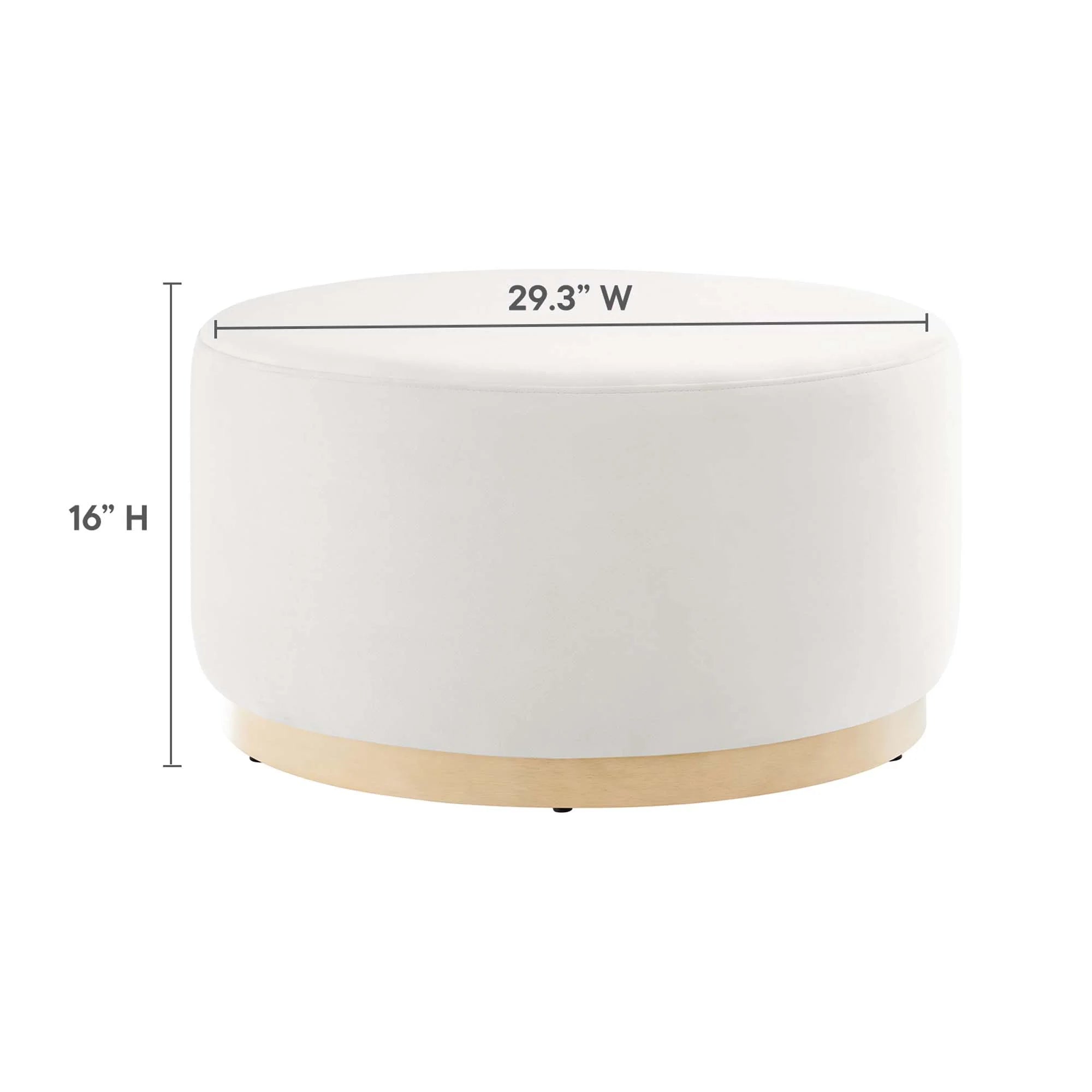 Tilden Large Round Performance Velvet Upholstered Ottoman