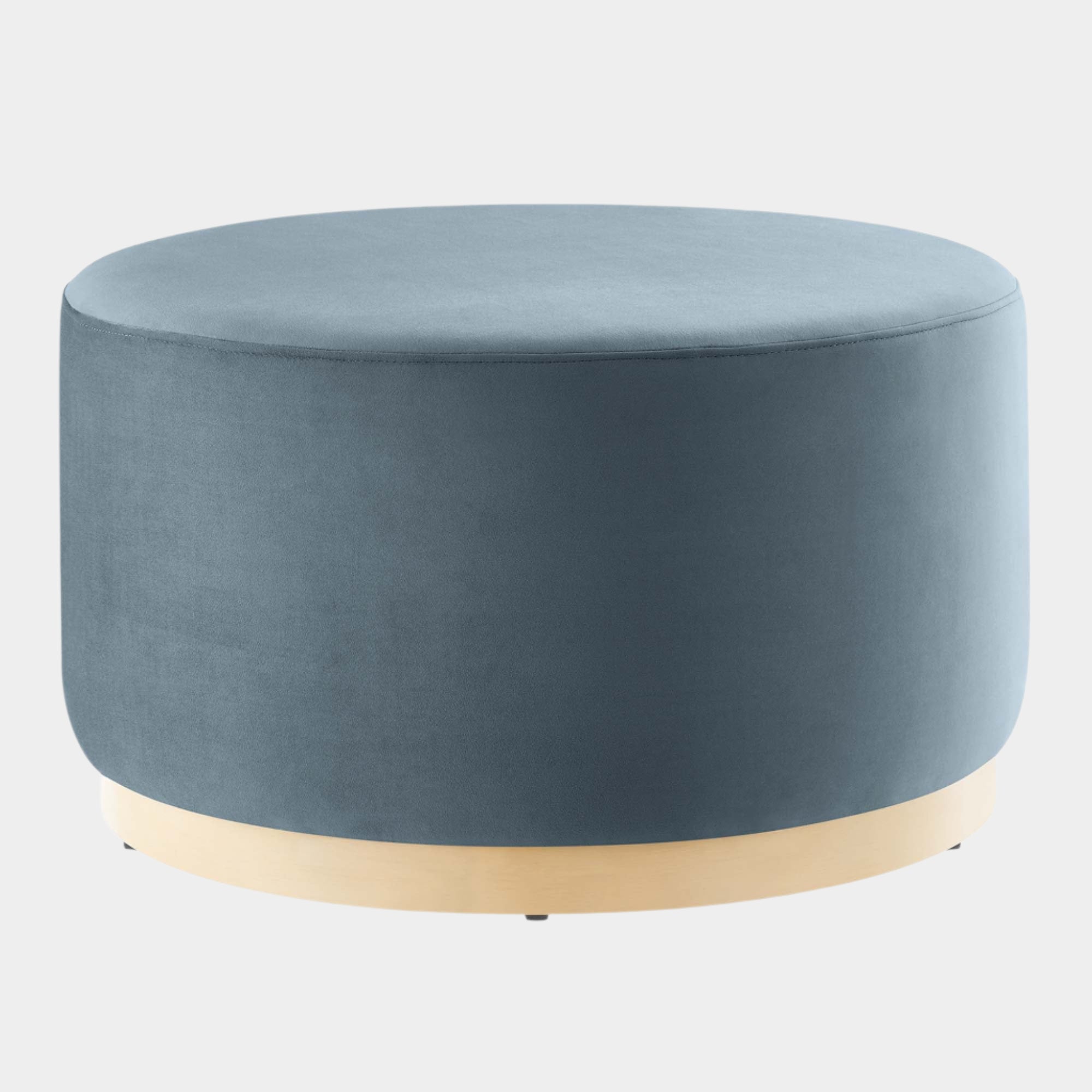 Tilden Large Round Performance Velvet Upholstered Ottoman