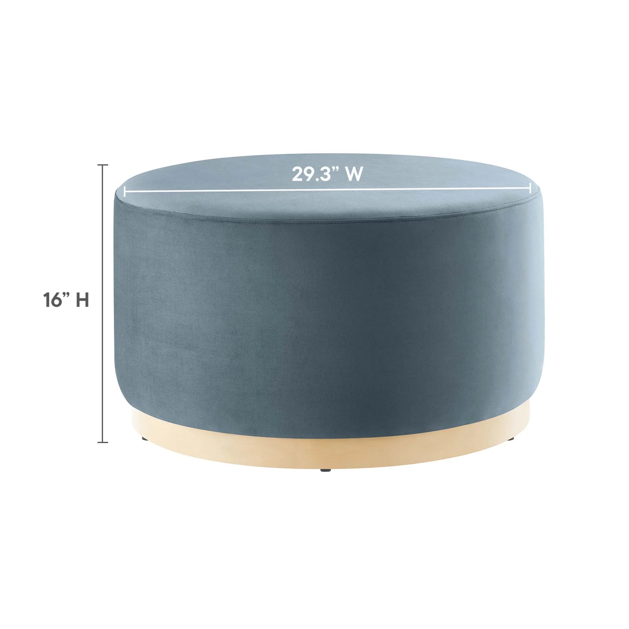 Tilden Large Round Performance Velvet Upholstered Ottoman