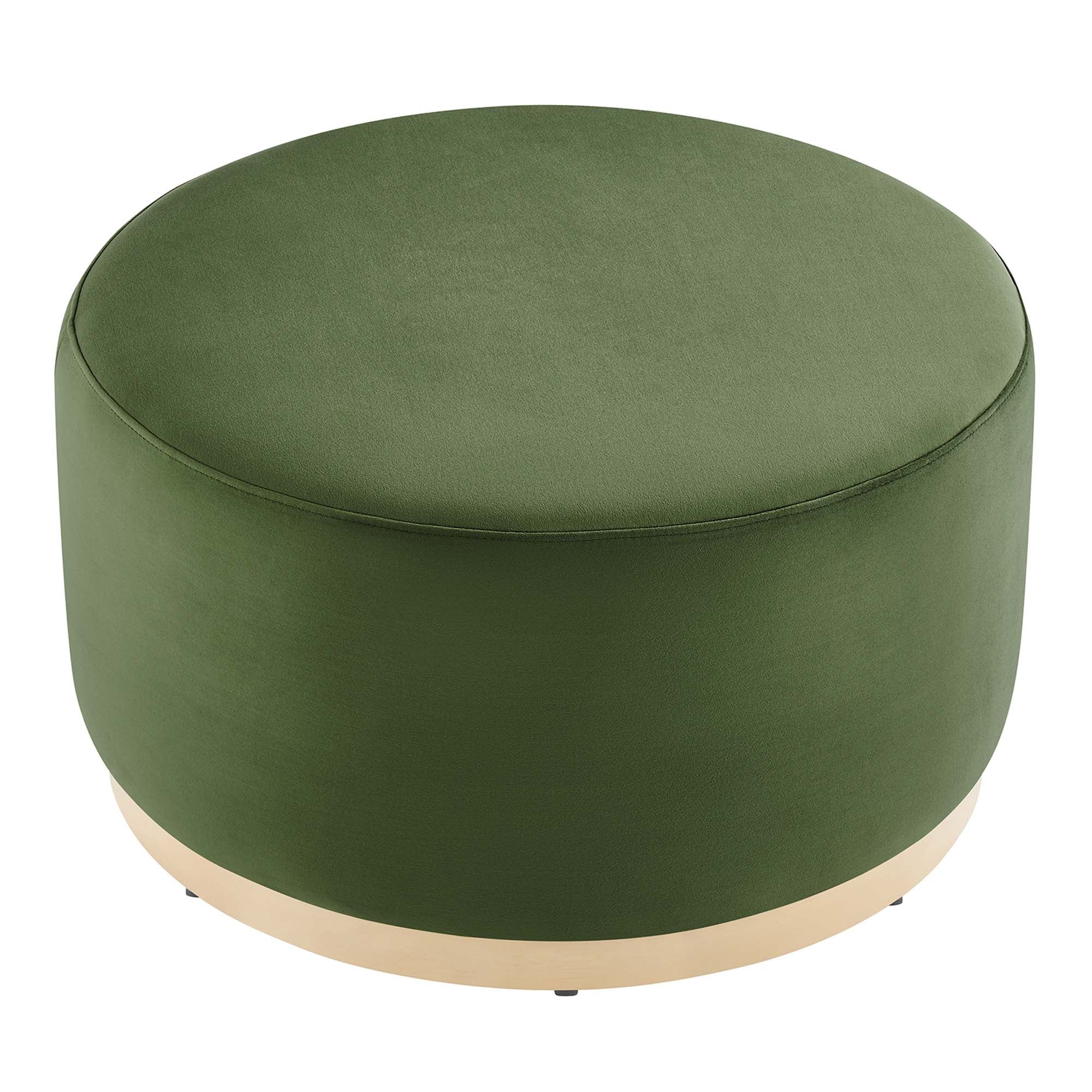 Tilden Large Round Performance Velvet Upholstered Ottoman