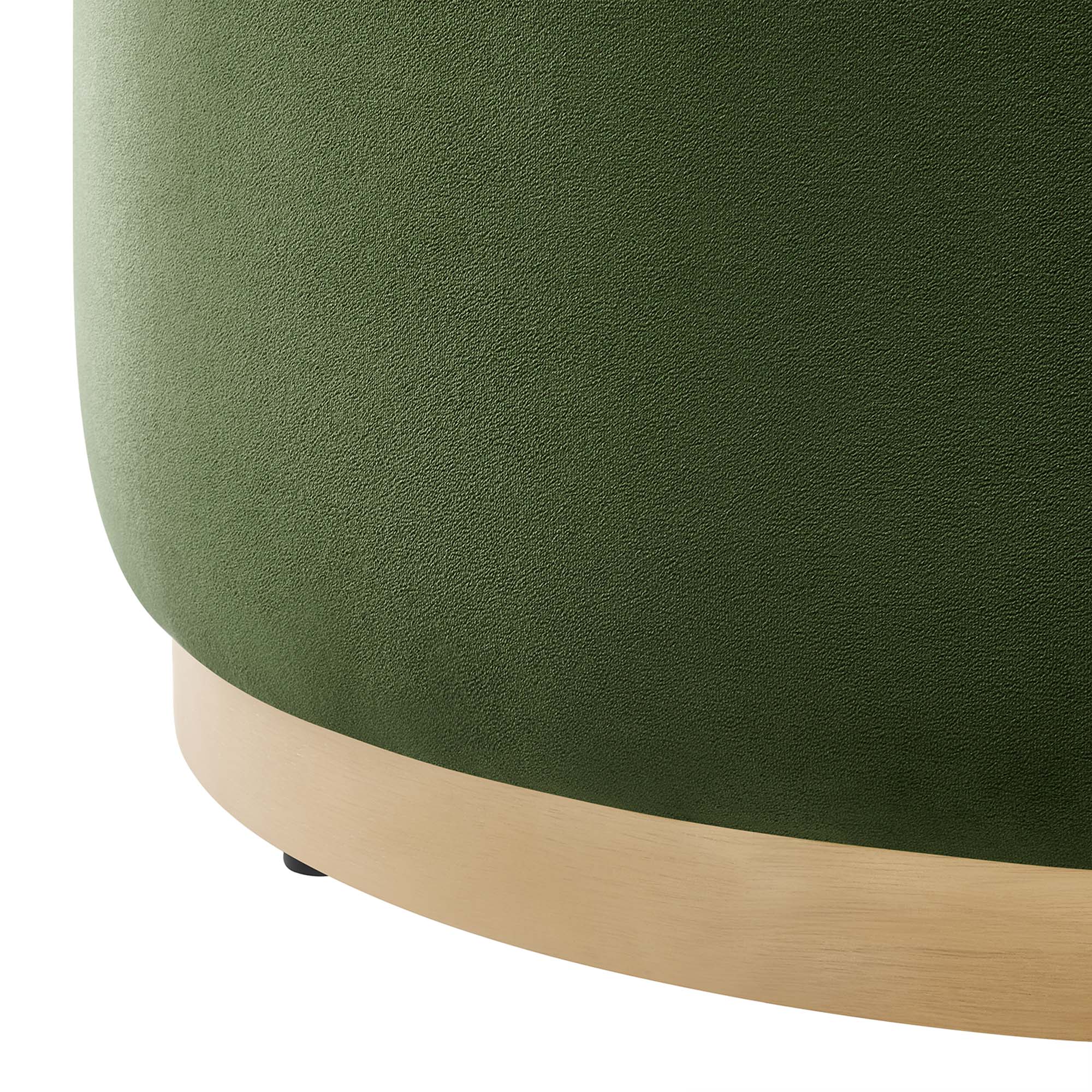 Tilden Large Round Performance Velvet Upholstered Ottoman