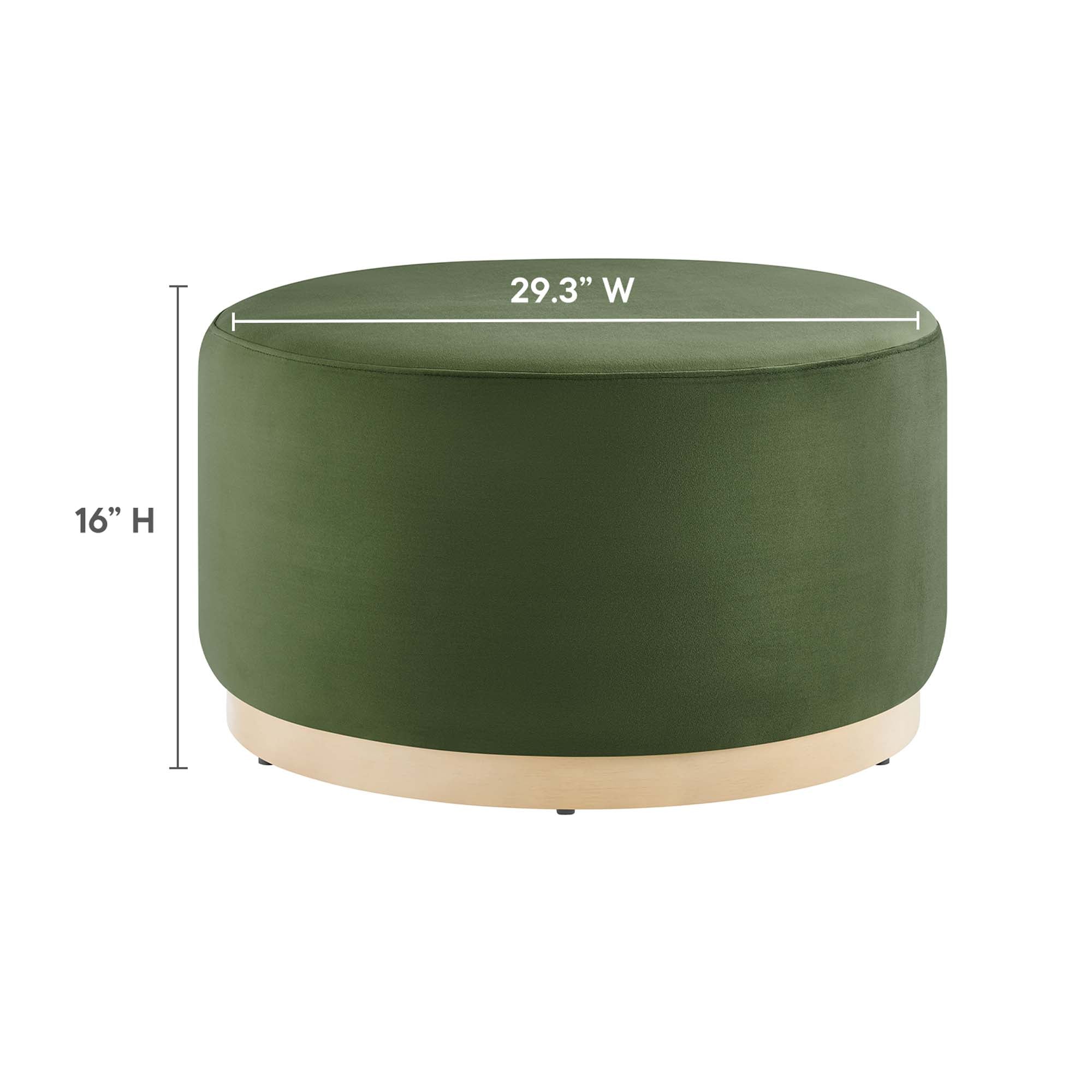 Tilden Large Round Performance Velvet Upholstered Ottoman