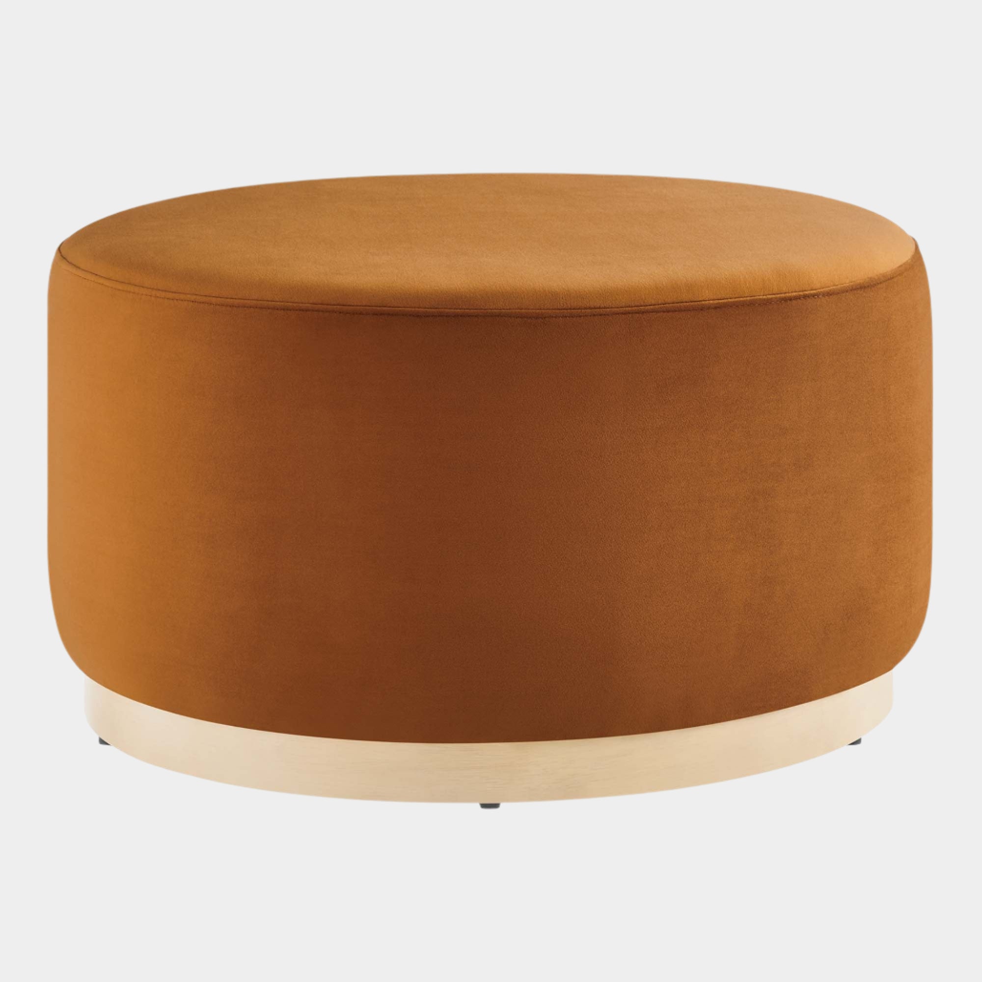 Tilden Large Round Performance Velvet Upholstered Ottoman