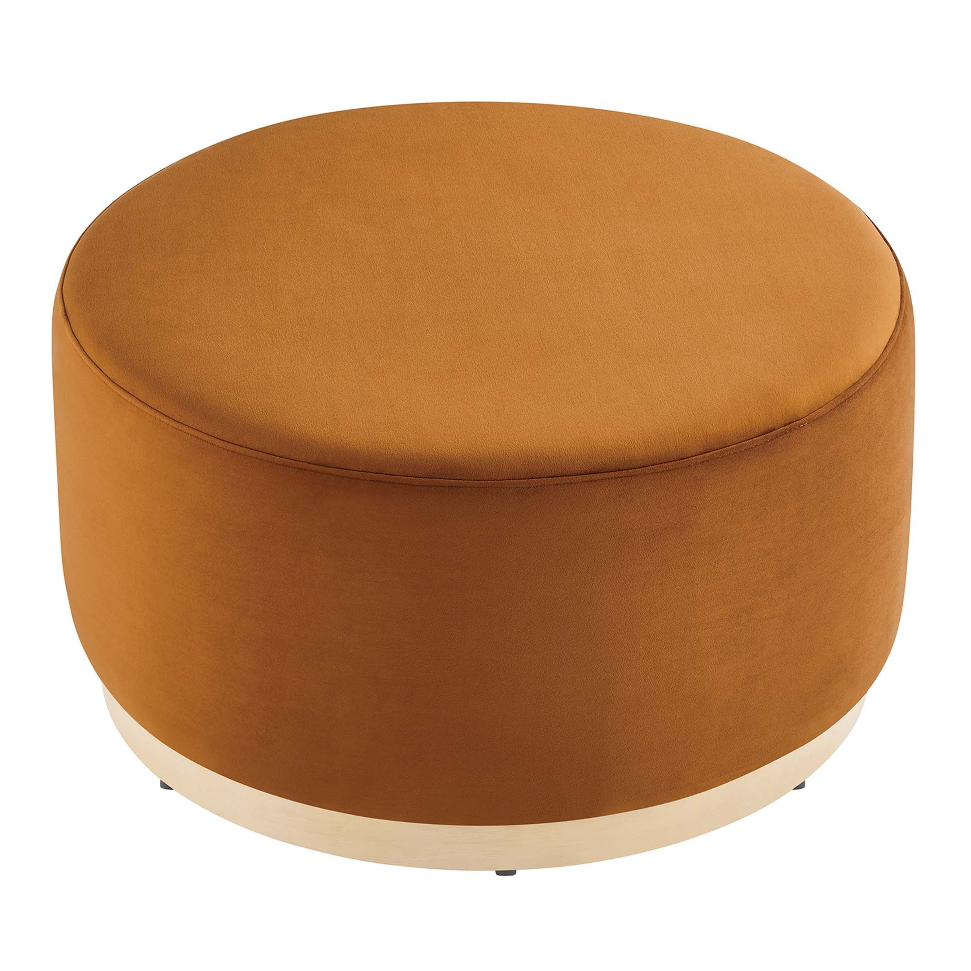Tilden Large Round Performance Velvet Upholstered Ottoman