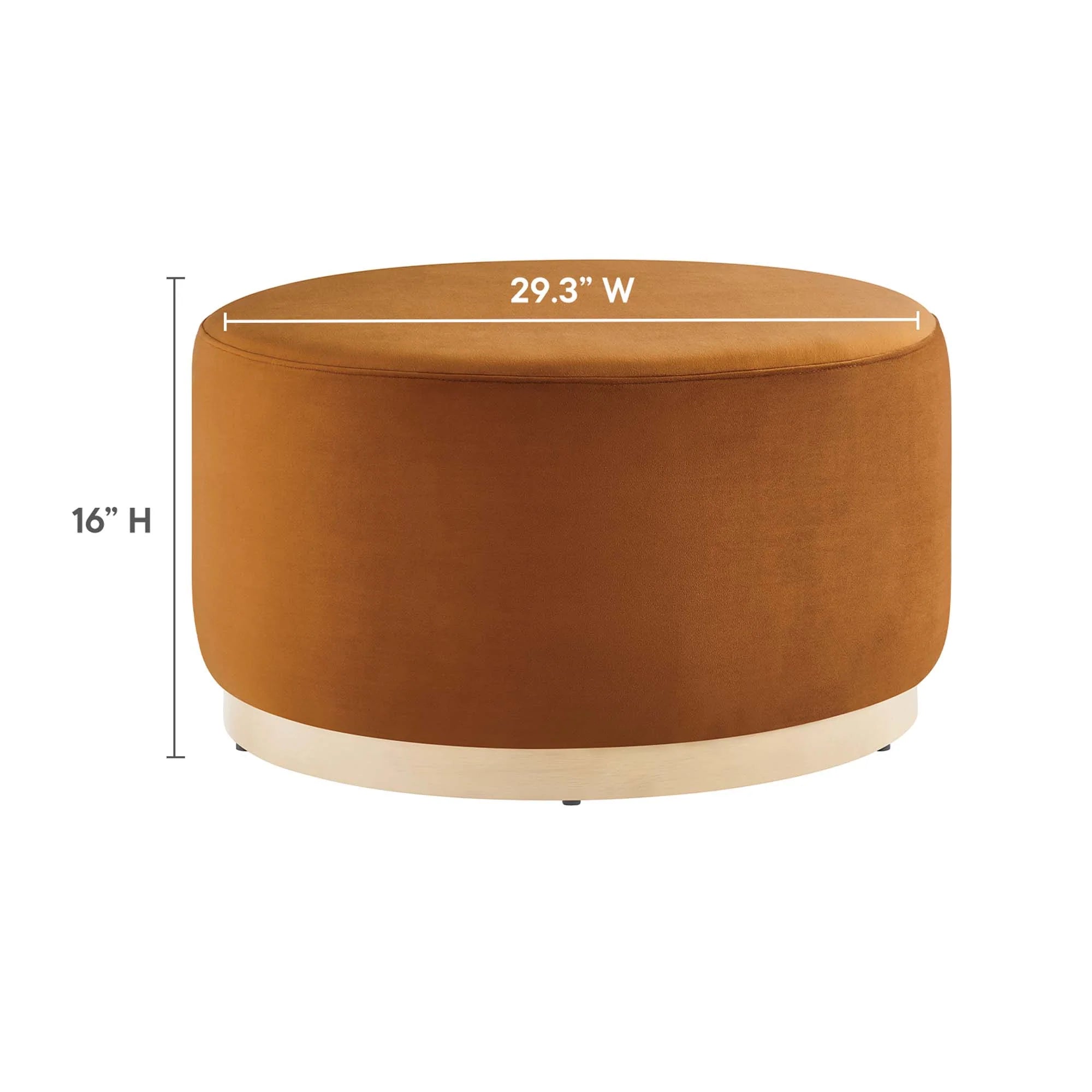 Tilden Large Round Performance Velvet Upholstered Ottoman