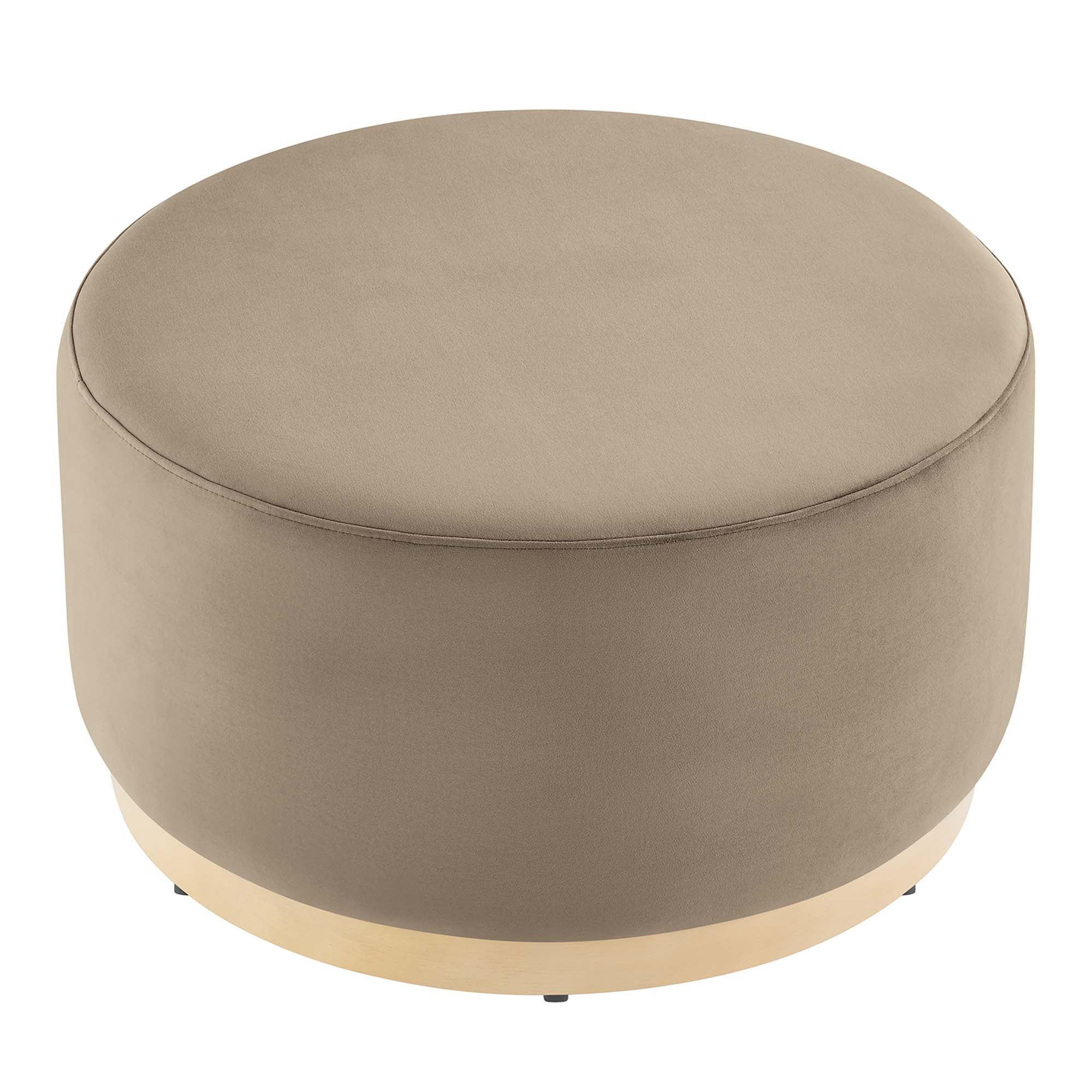 Tilden Large Round Performance Velvet Upholstered Ottoman