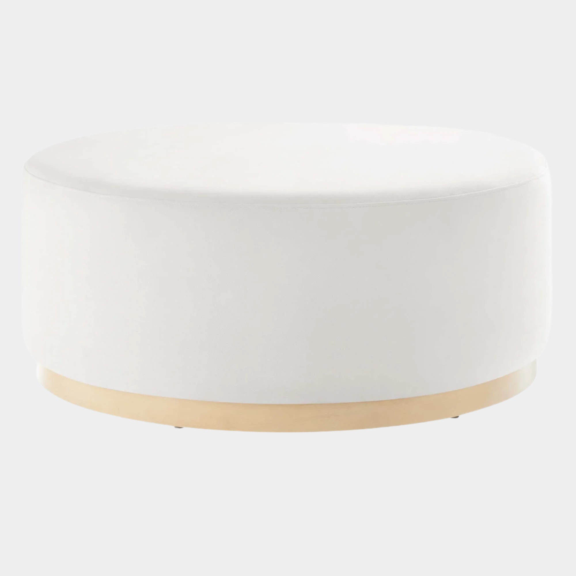 Tilden Large Round Performance Velvet Upholstered Ottoman